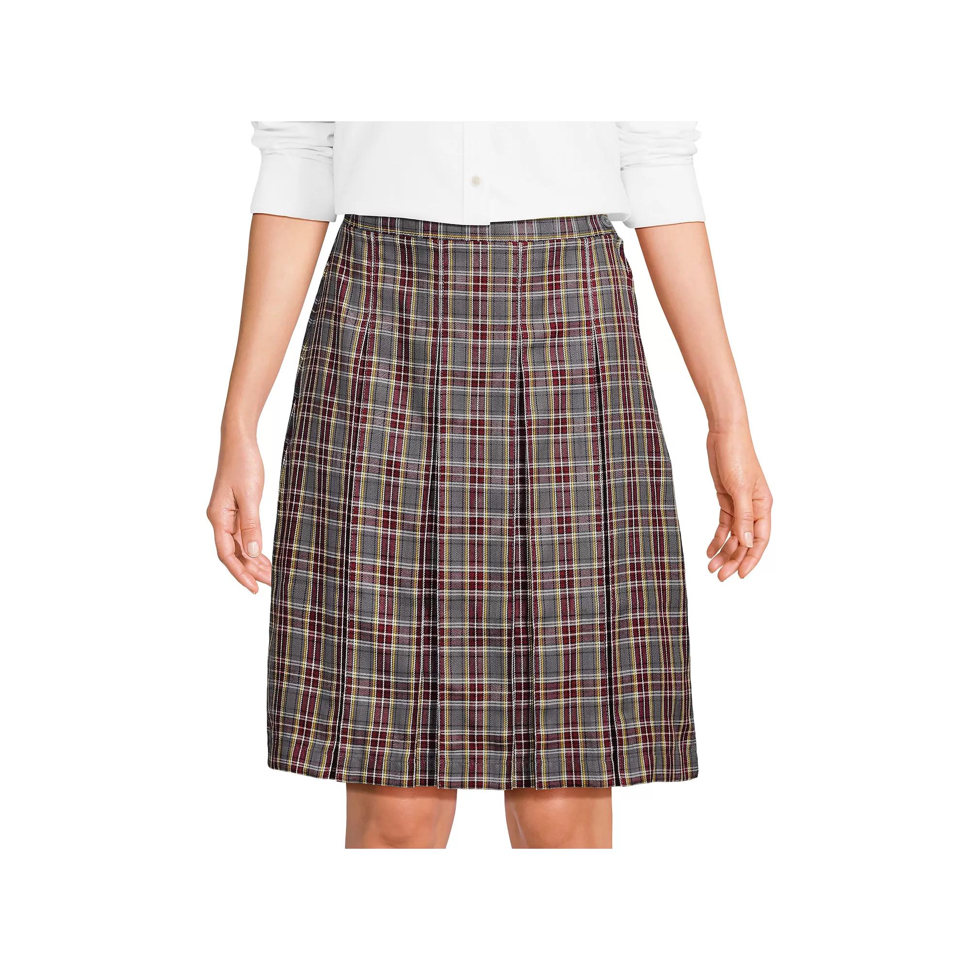 Women's Lands' End School Uniform Plaid Box Pleat Skirt,  Product Image
