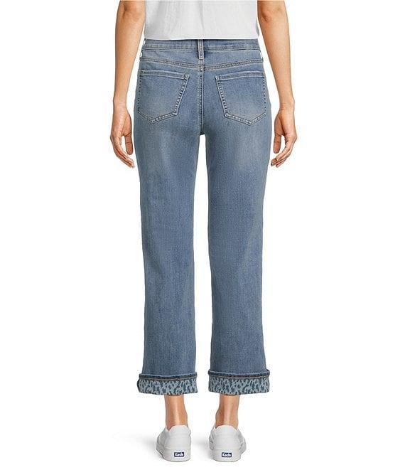 NYDJ Marilyn Lift Tuck® Technology Leopard Print Cuff Ankle Jeans Product Image