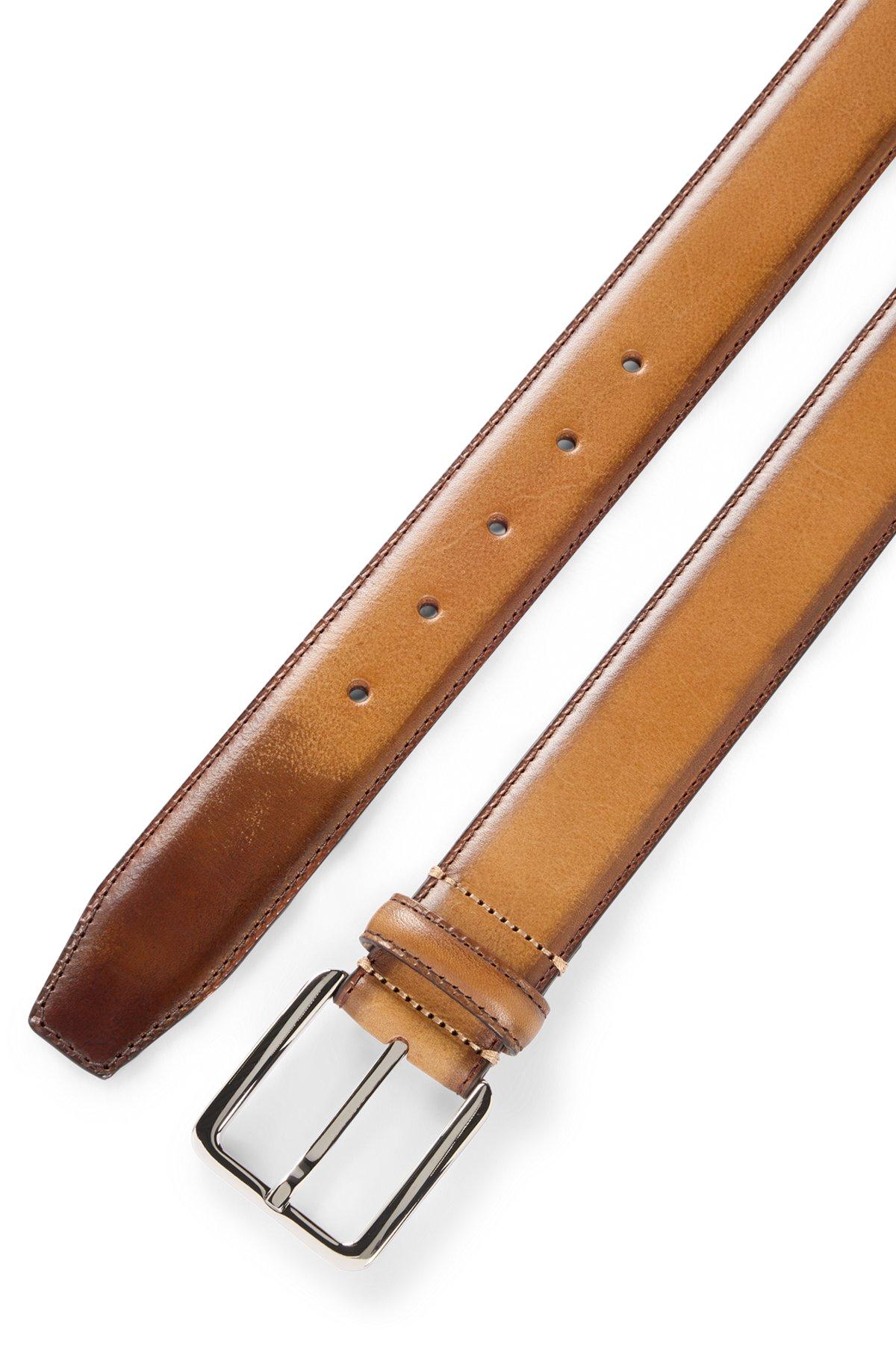 Italian-leather belt with contrast stitching Product Image