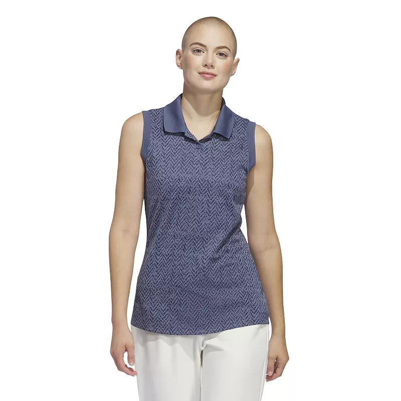 Women's adidas Ultimate365 Jacquard Sleeveless Polo Golf Shirt,  Product Image