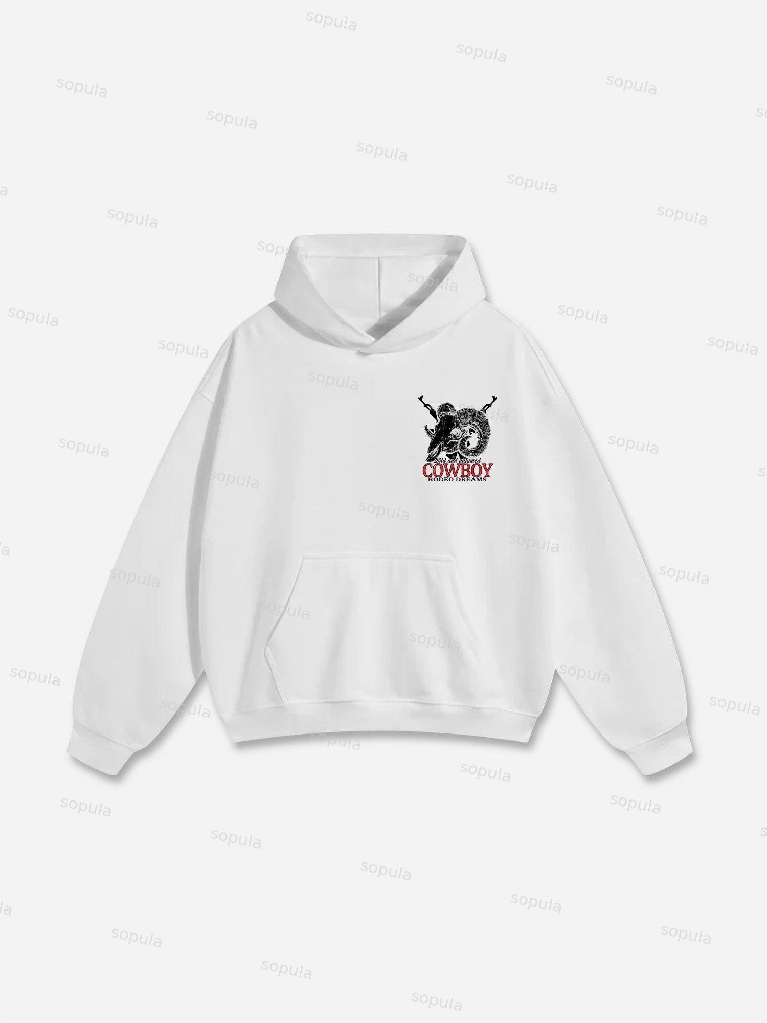 Western Skull Cowboy Graphic Hoodie Product Image