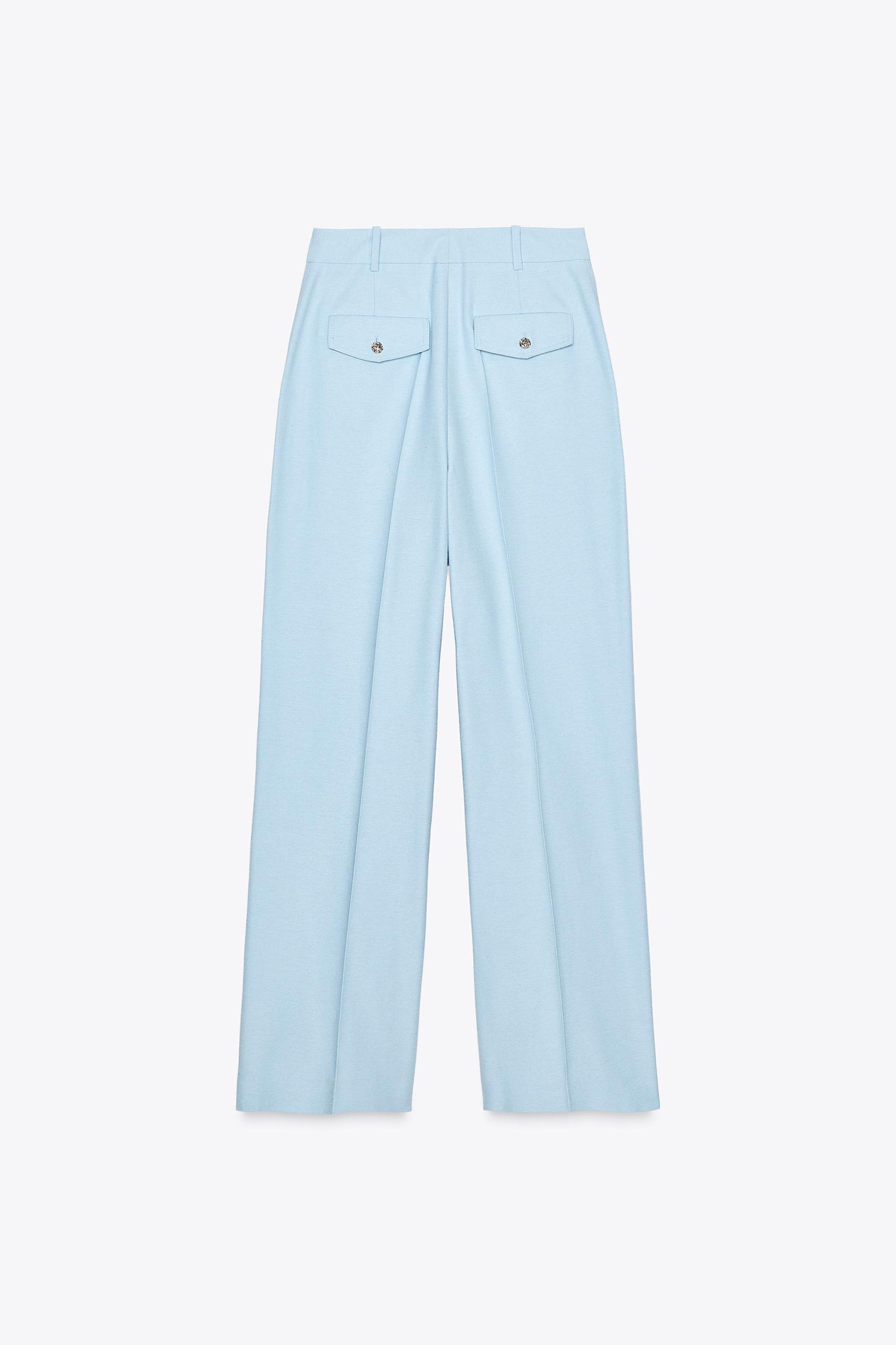 STRAIGHT LEG PANTS WITH METAL BUTTON Product Image