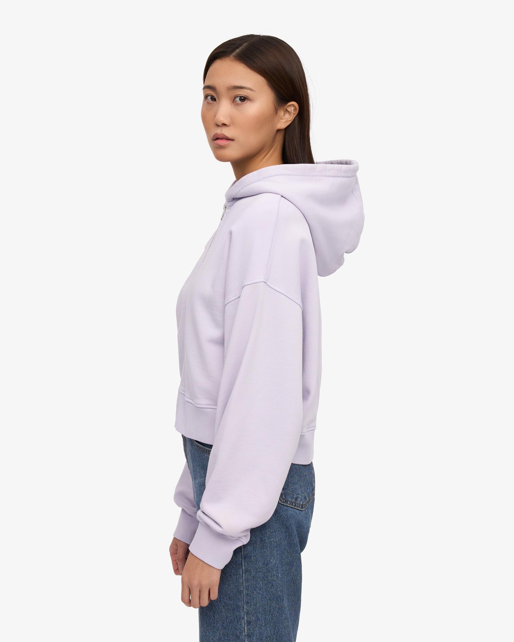Organic Crop Zip Hood - Soft Lavender Product Image
