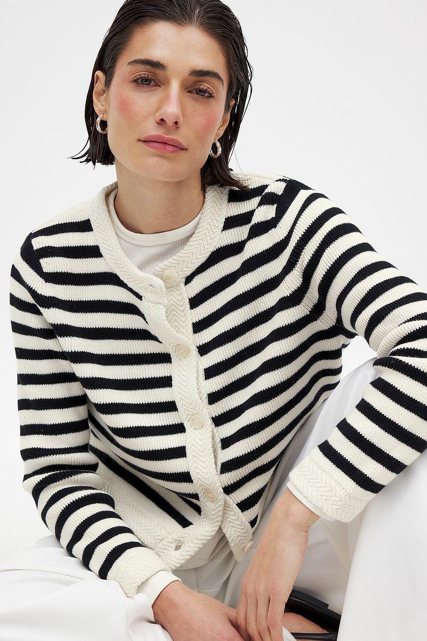 Striped Knitted Cardigan Product Image