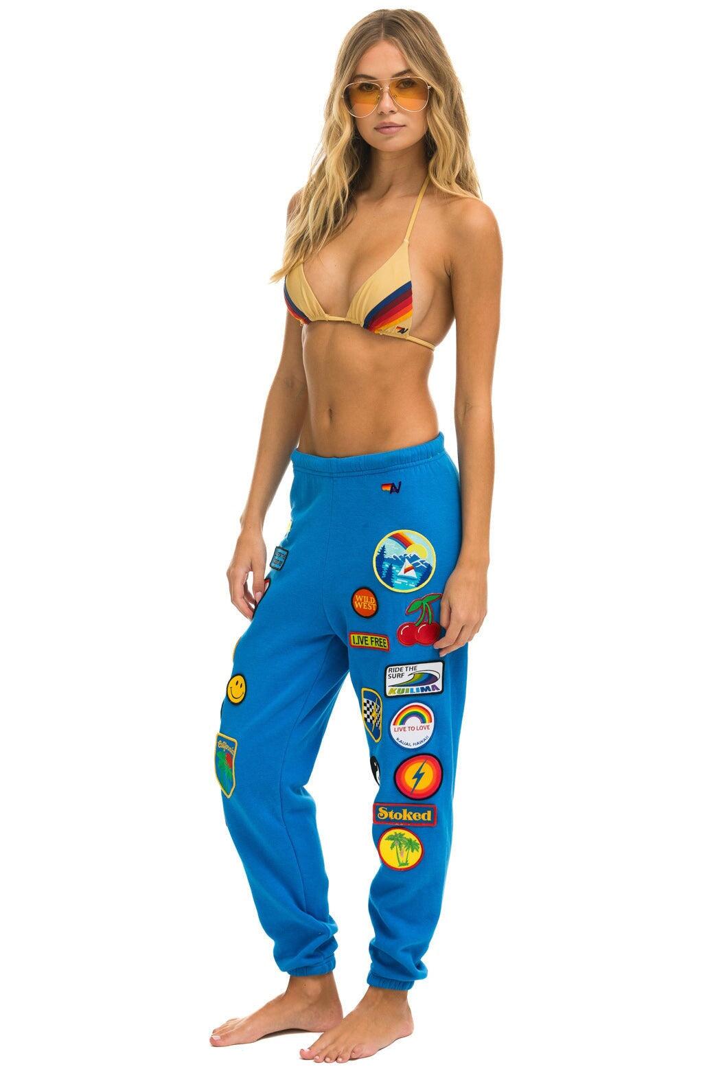 VINTAGE PATCH SWEATPANTS - OCEAN Female Product Image