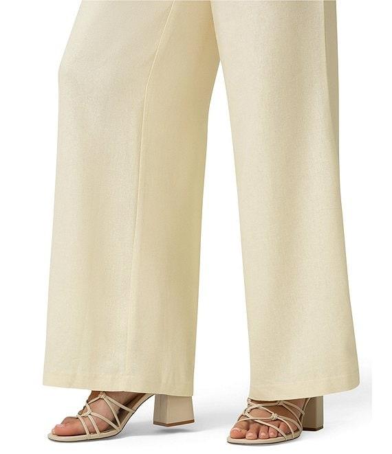 HUE Coastal Linen Palazzo Pants Product Image