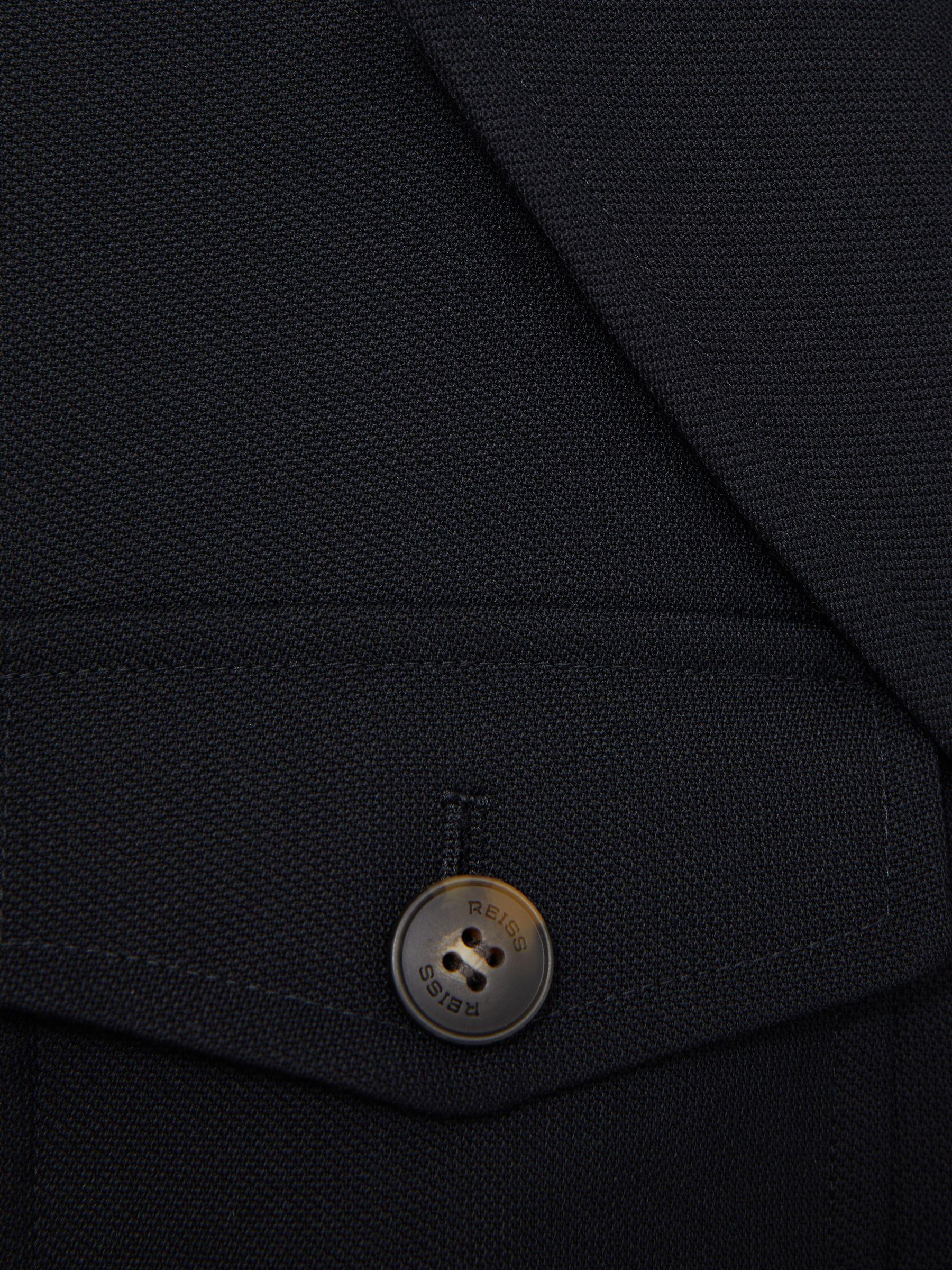 Wool-Blend Single-Breasted Coat in Navy Product Image