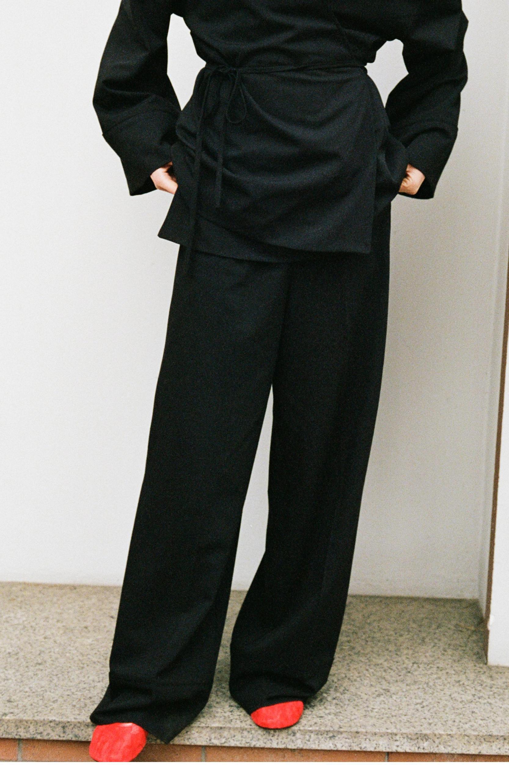 STRAIGHT LEG PANTS WITH SIDE PIPING Product Image