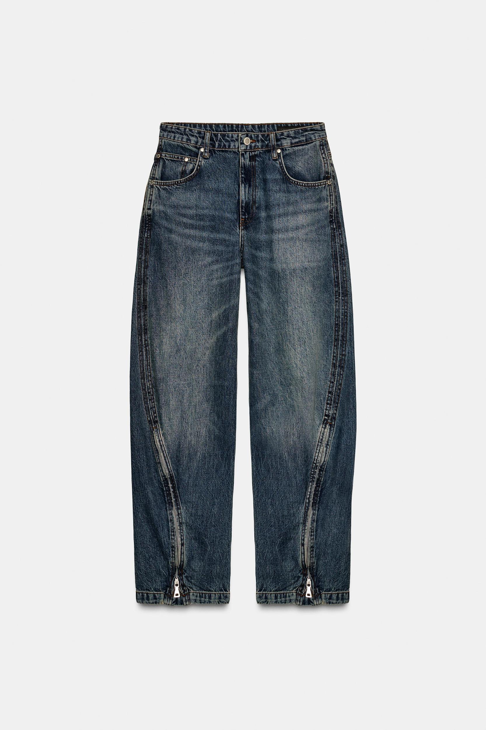 ZW COLLECTION MID-RISE BALLOON JEANS WITH ZIPPERS LIMITED EDITION Product Image