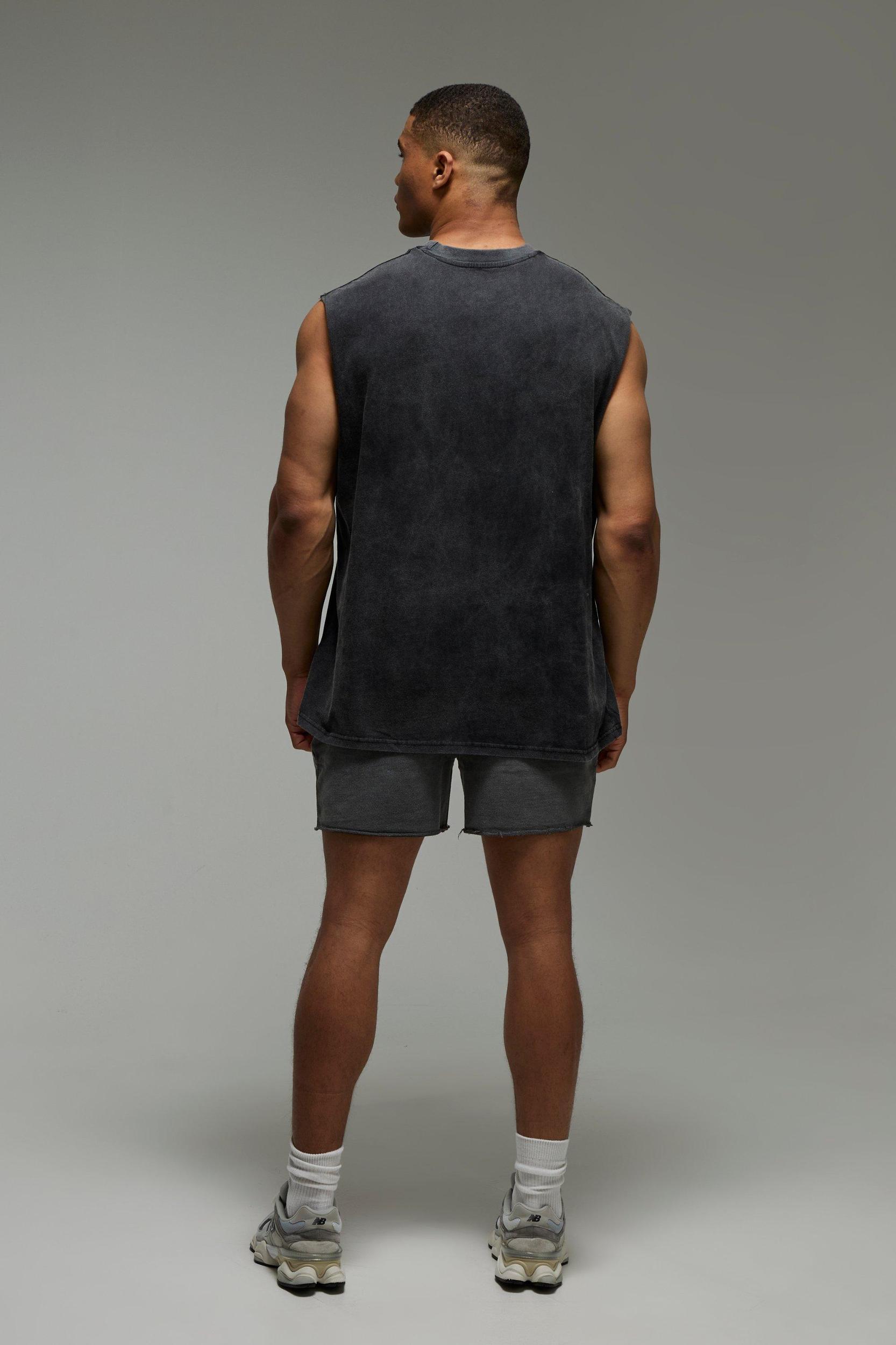 MAN Active Phys Ed Oversized Washed Tank | boohooMAN USA Product Image