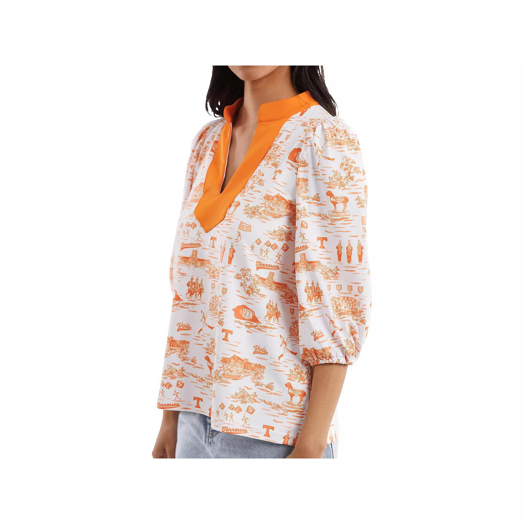 Women's Smith & Quinn Tennessee Orange/White Tennessee Volunteers Tailgate Collection Eliza Top, Size: XS Product Image