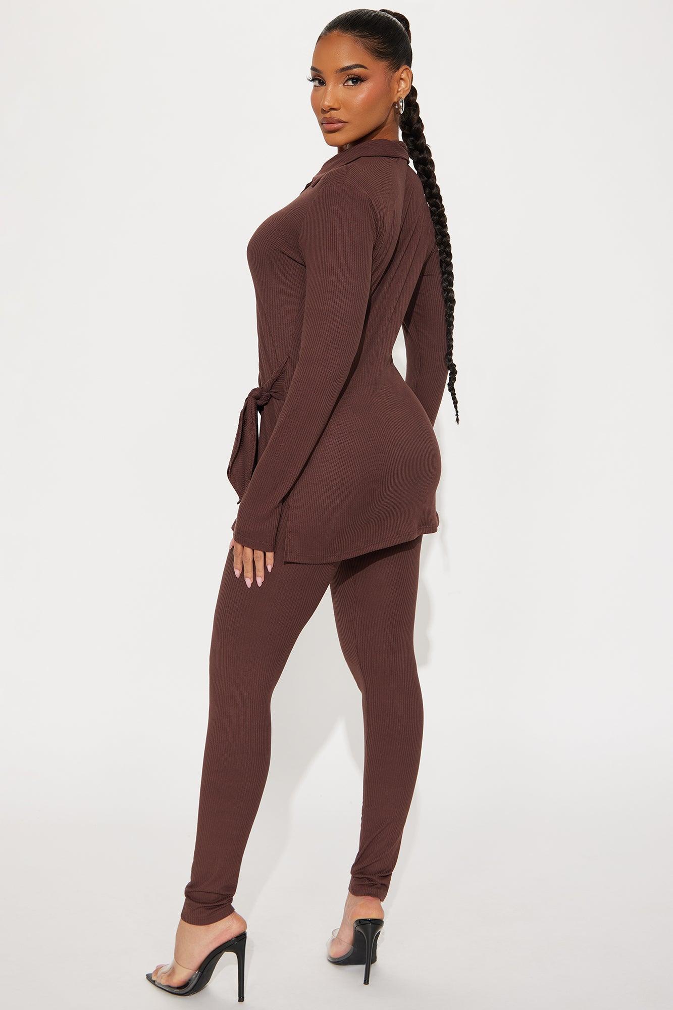Melissa Ribbed Legging Set - Chocolate Product Image
