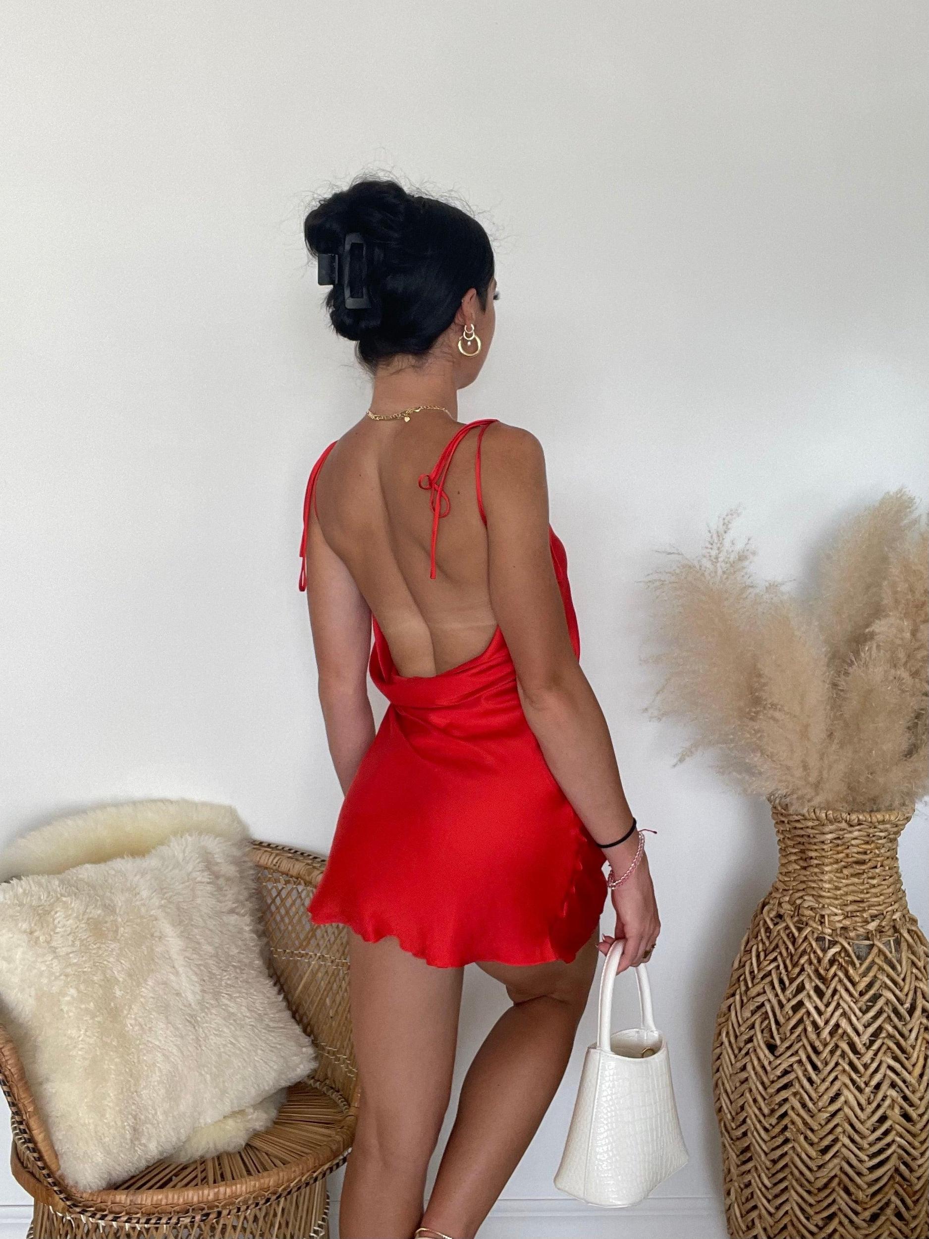 Line & Dot | Kira Mini Dress | Red Product Image