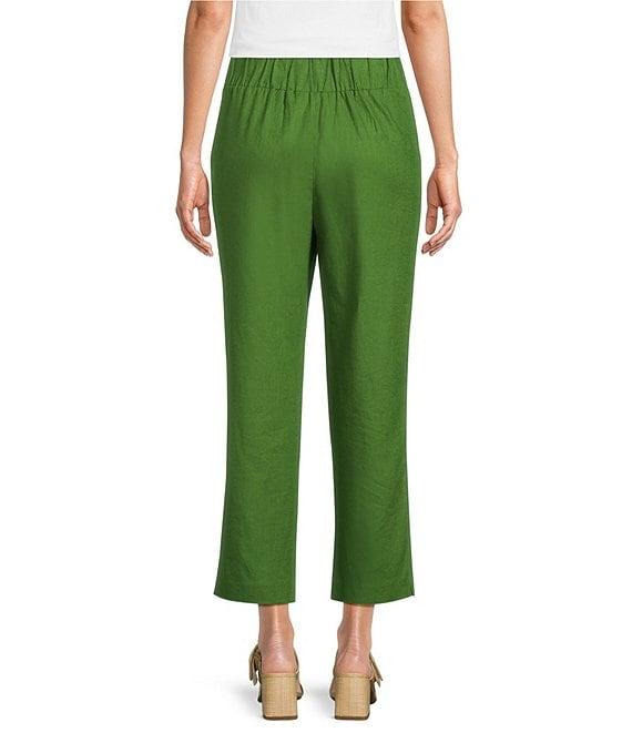 Investments Petite Size Woven Blue Lolite Status Border Long Sleeve Point Collar Button Front Top Product Image