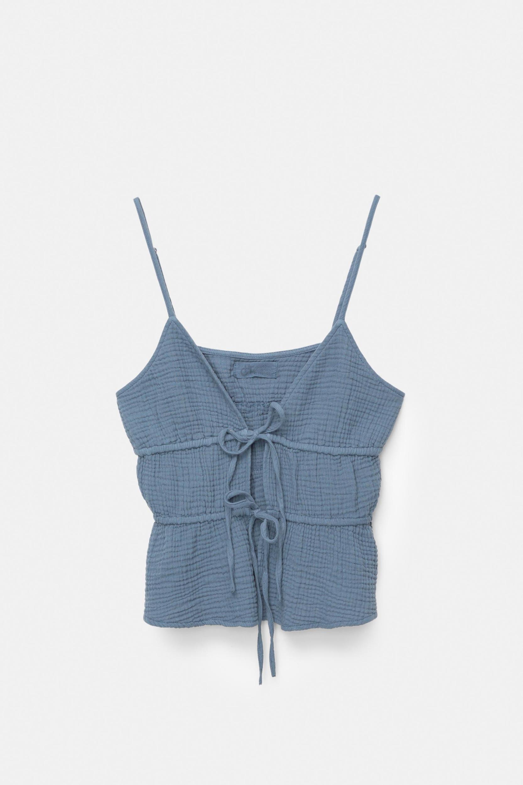 Strappy crepe top with ties Product Image