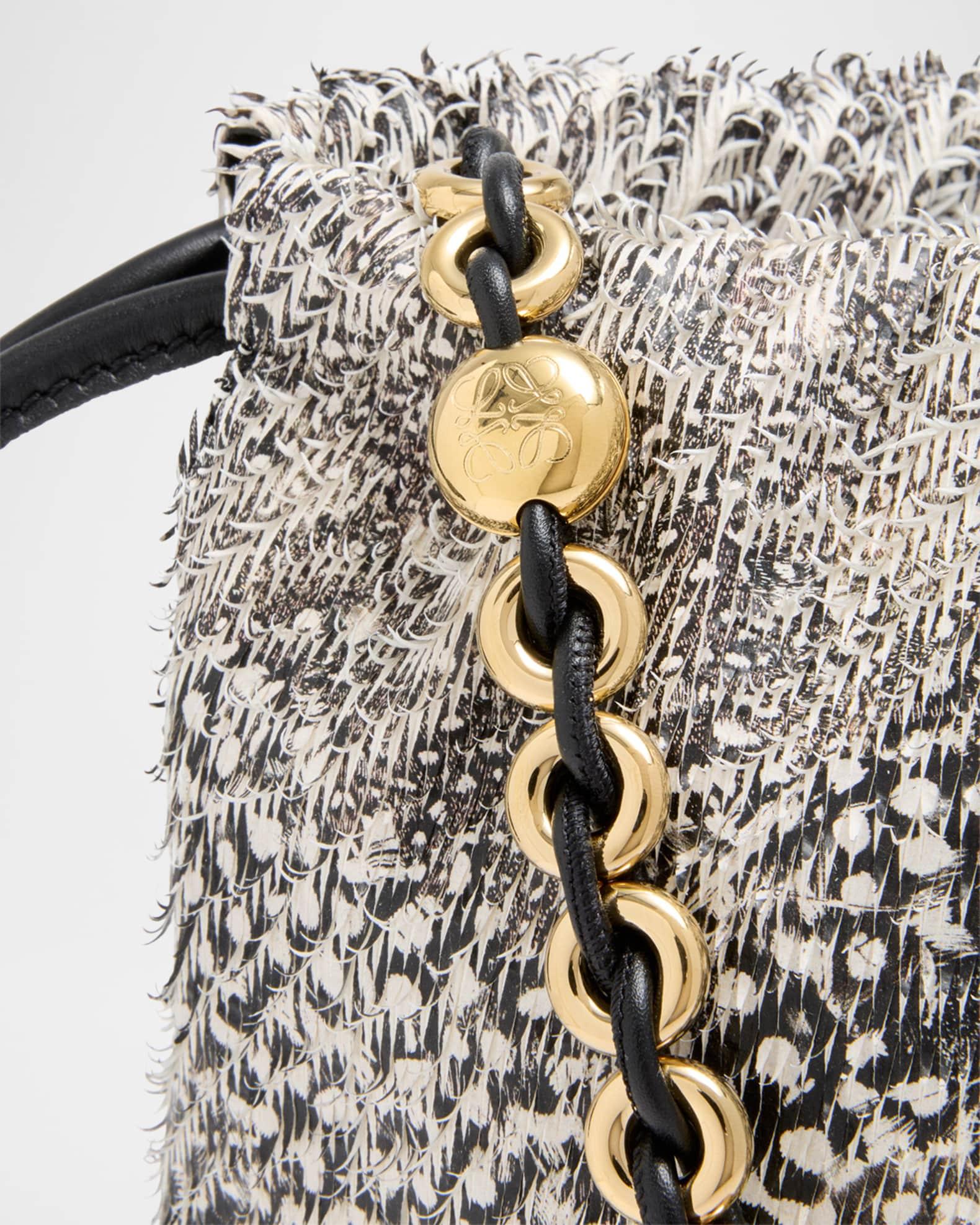 Flamenco Medium Shoulder Bag in Feathered Leather  Product Image