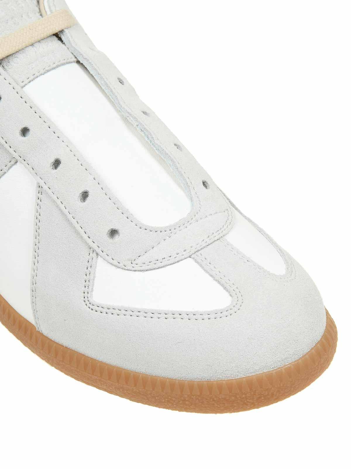 MAISON MARGIELA Replica Leather And Suede Sneakers In White Product Image