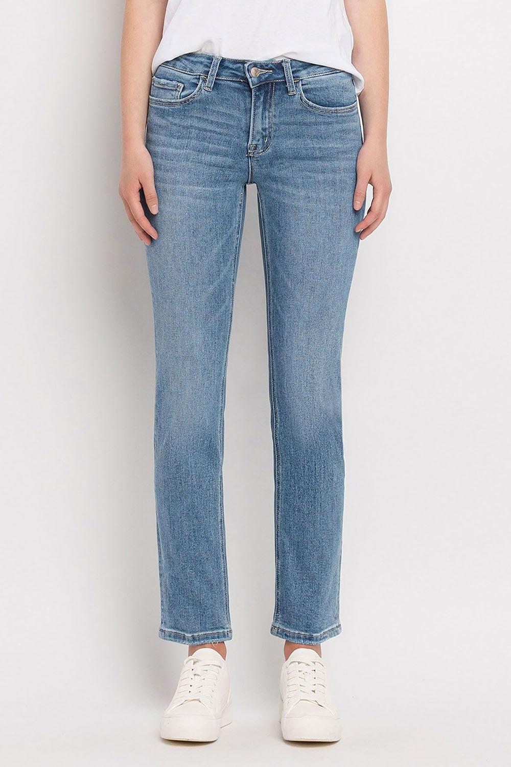 Mid Rise Ankle Slim Straight Jean Product Image
