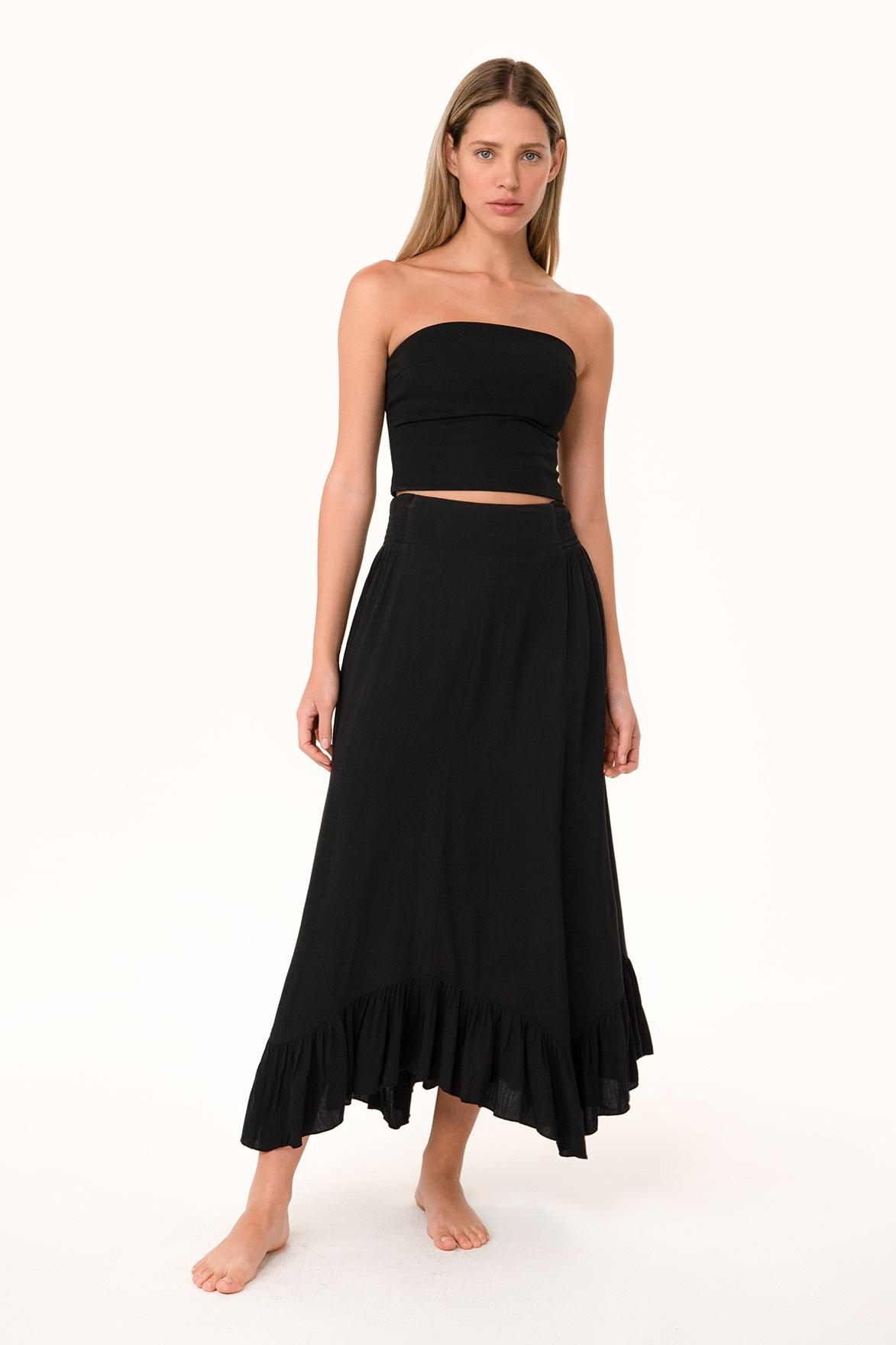 Flowy Smocked Ruffle Hem Skirt Product Image