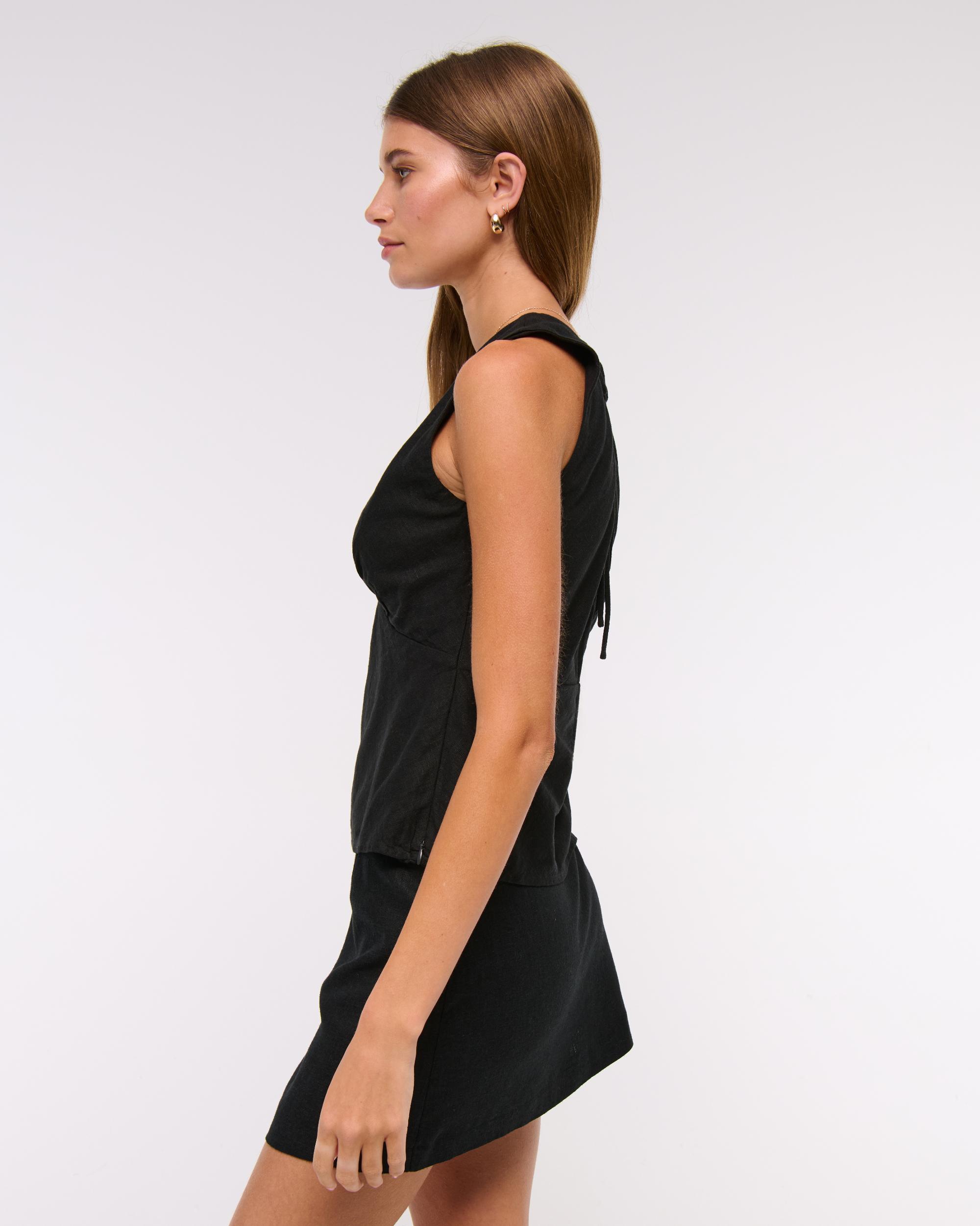  Linen-Blend Tie-Back Set Top Product Image