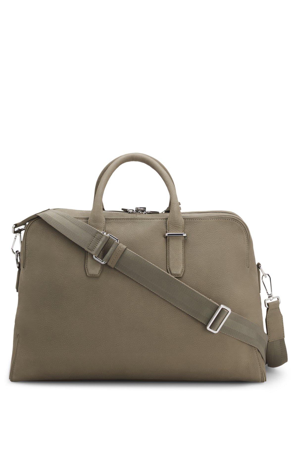 Grained-leather holdall with embossed logo Product Image