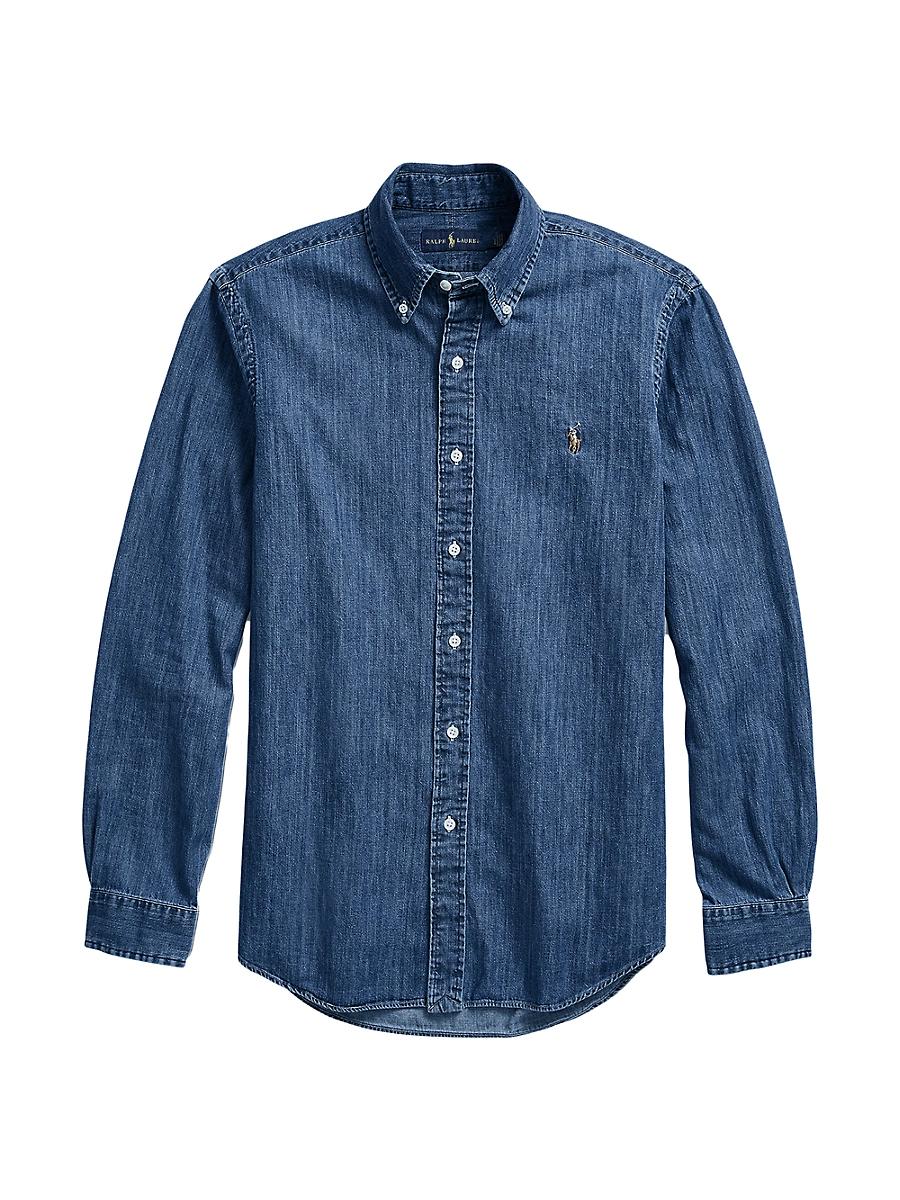 Mens Classic-Fit Denim Shirt Product Image