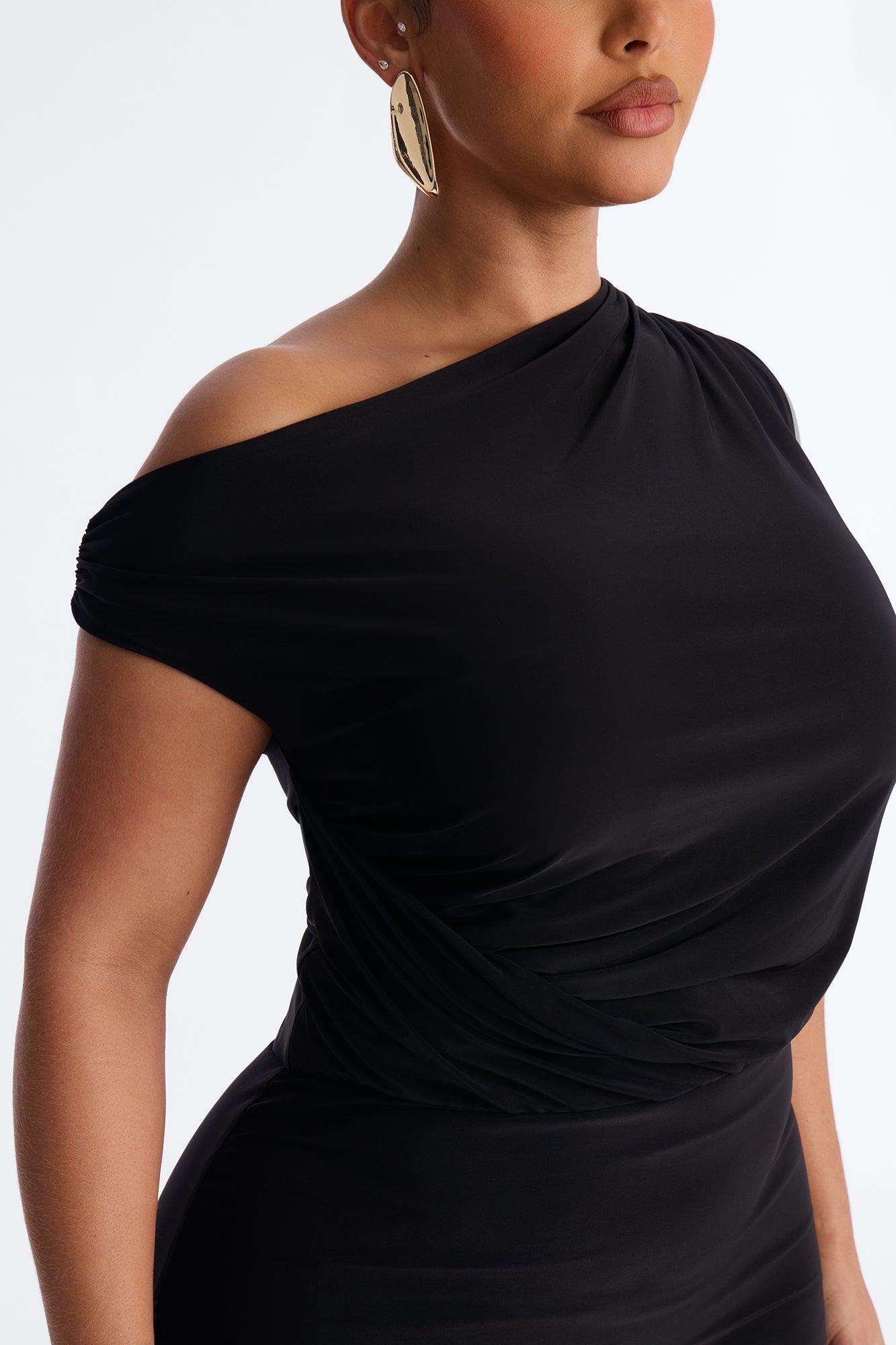 Elisandra Off Shoulder Midi Dress - Black Female Product Image