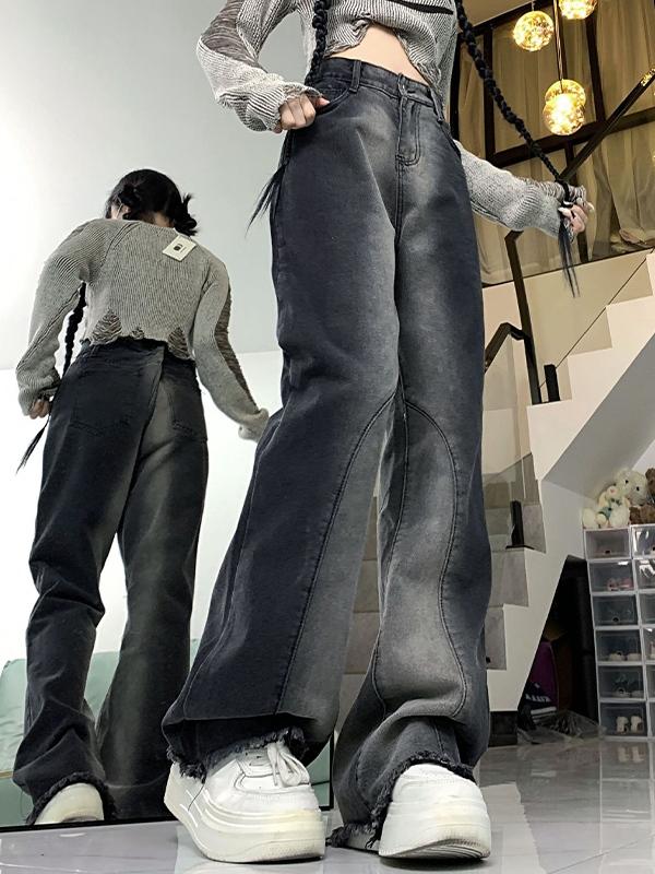 Vintage Ombre Raw Trim Boyfriend Jeans Product Image
