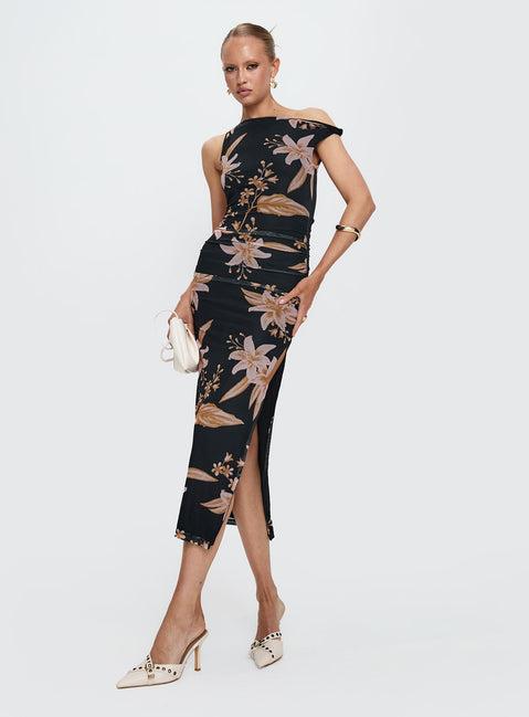 Goldrush Maxi Dress Black Floral Product Image