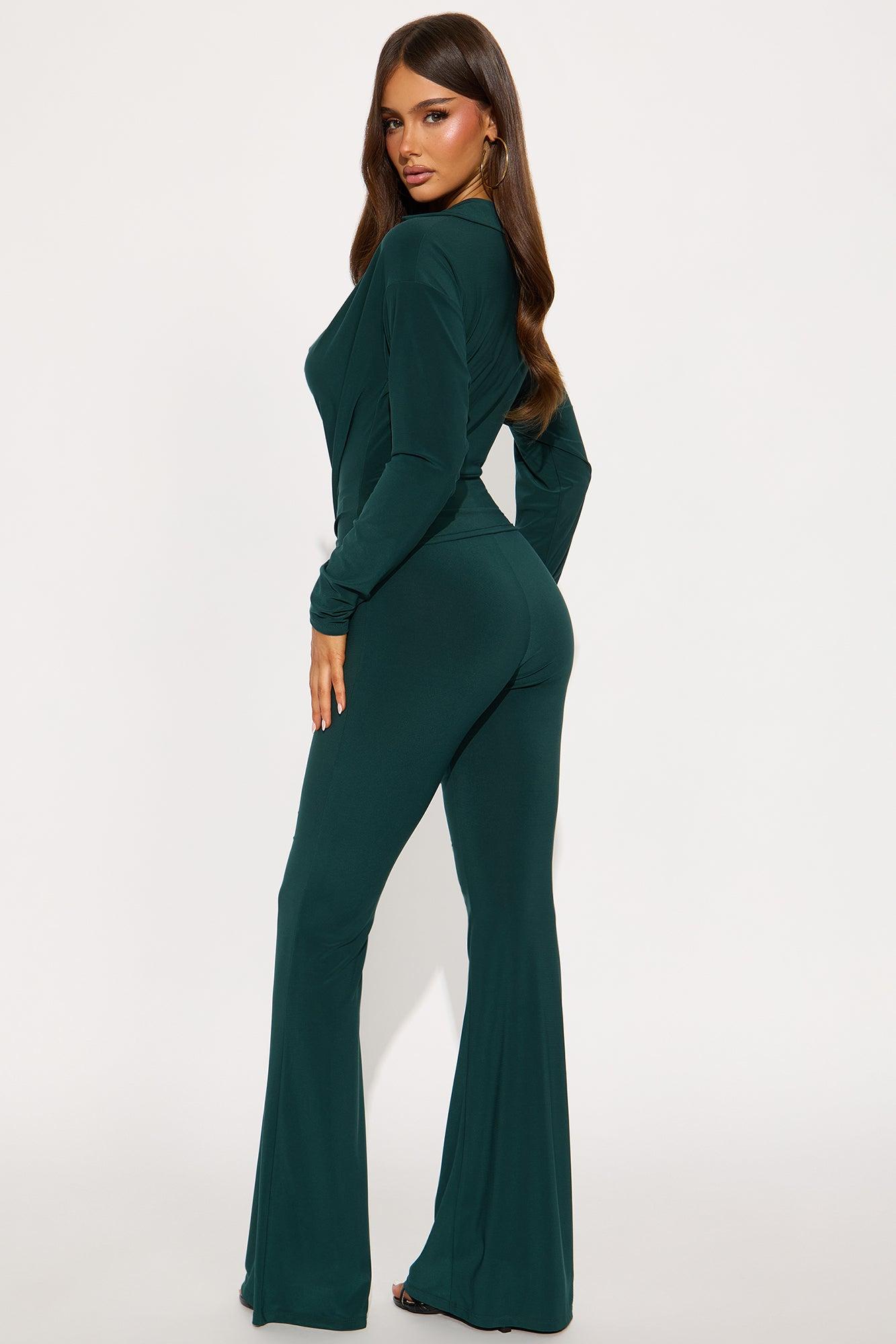 Samantha Cowl Neck Pant Set - Hunter Female Product Image