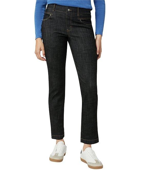 HUE Crosshatch Denim Straight Leggings Product Image