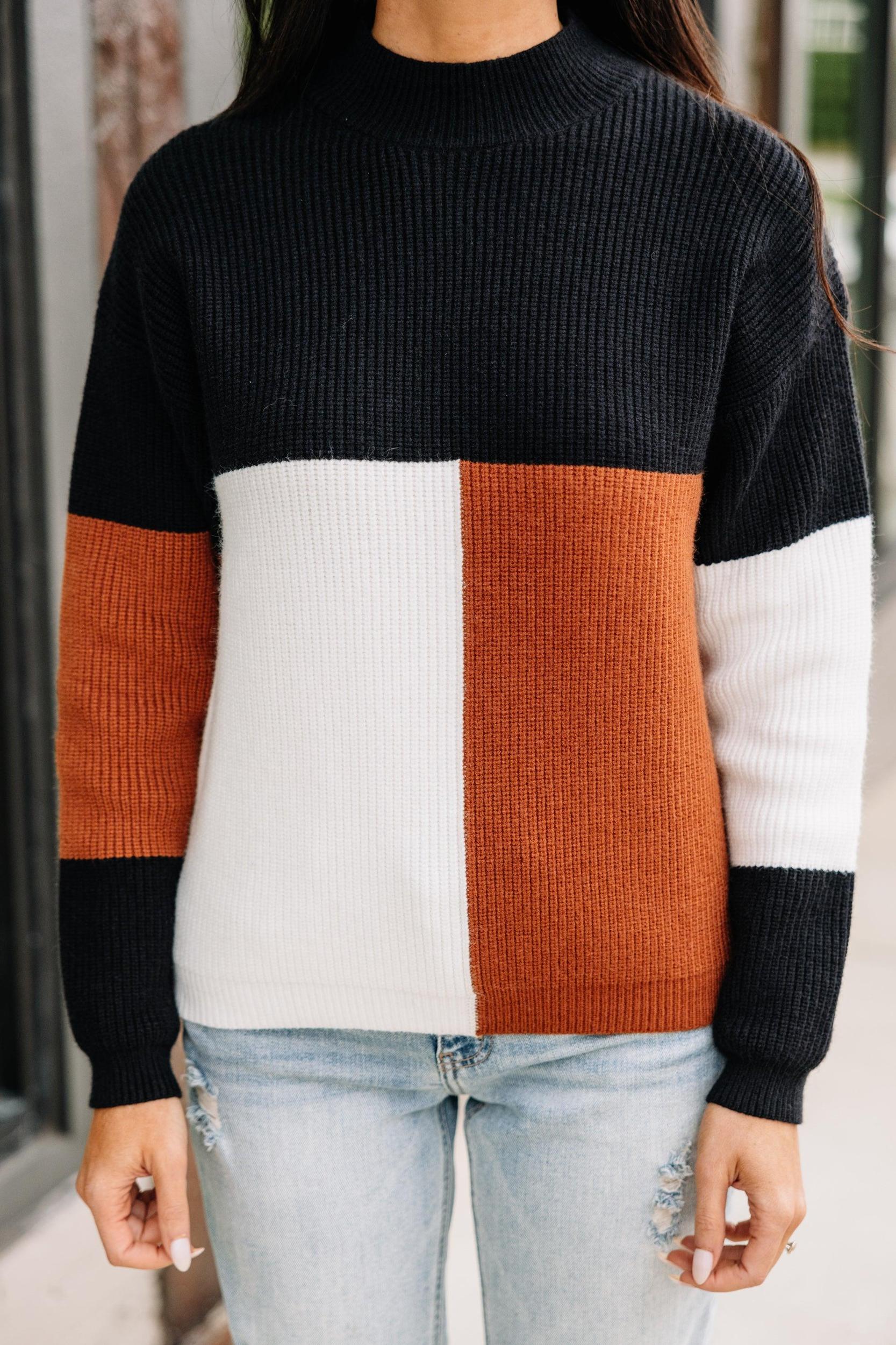 More To Love Black Colorblock Sweater Female Product Image