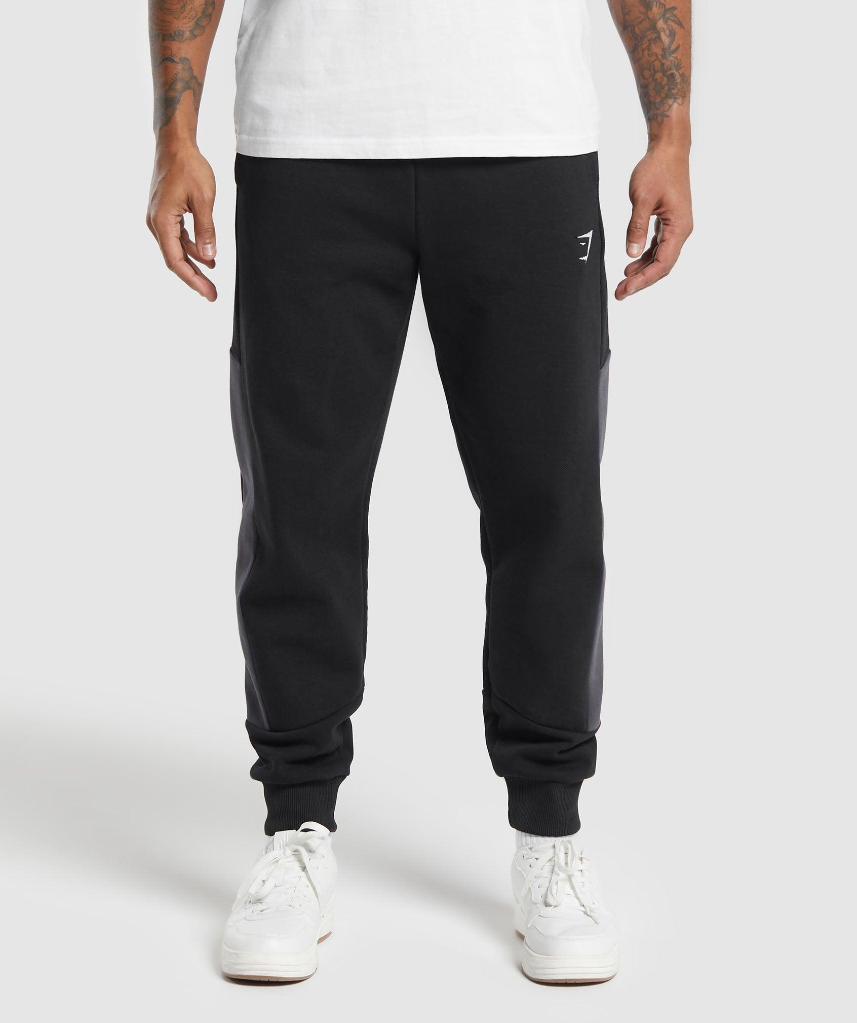 Gymshark Pique Joggers - Black/Onyx Grey Male Product Image