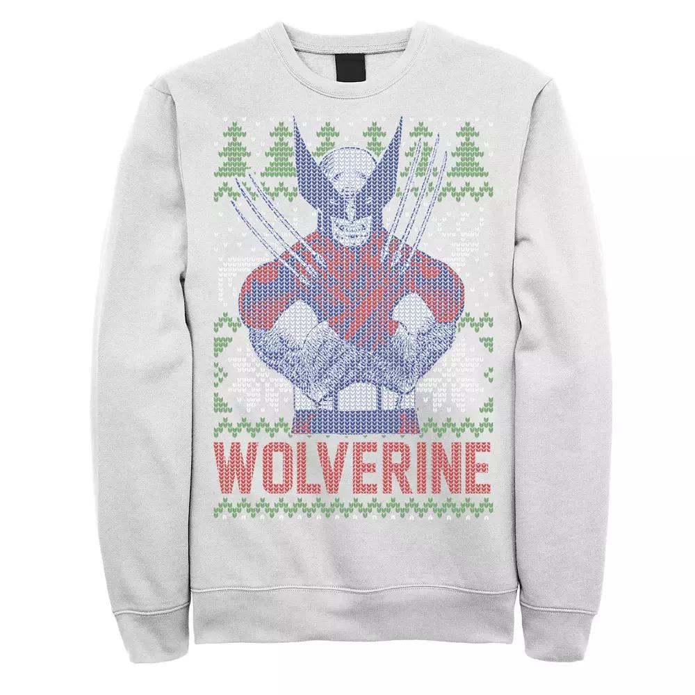 Men's Marvel X-Men Wolverine Christmas Tree Ugly Sweatshirt,  Product Image