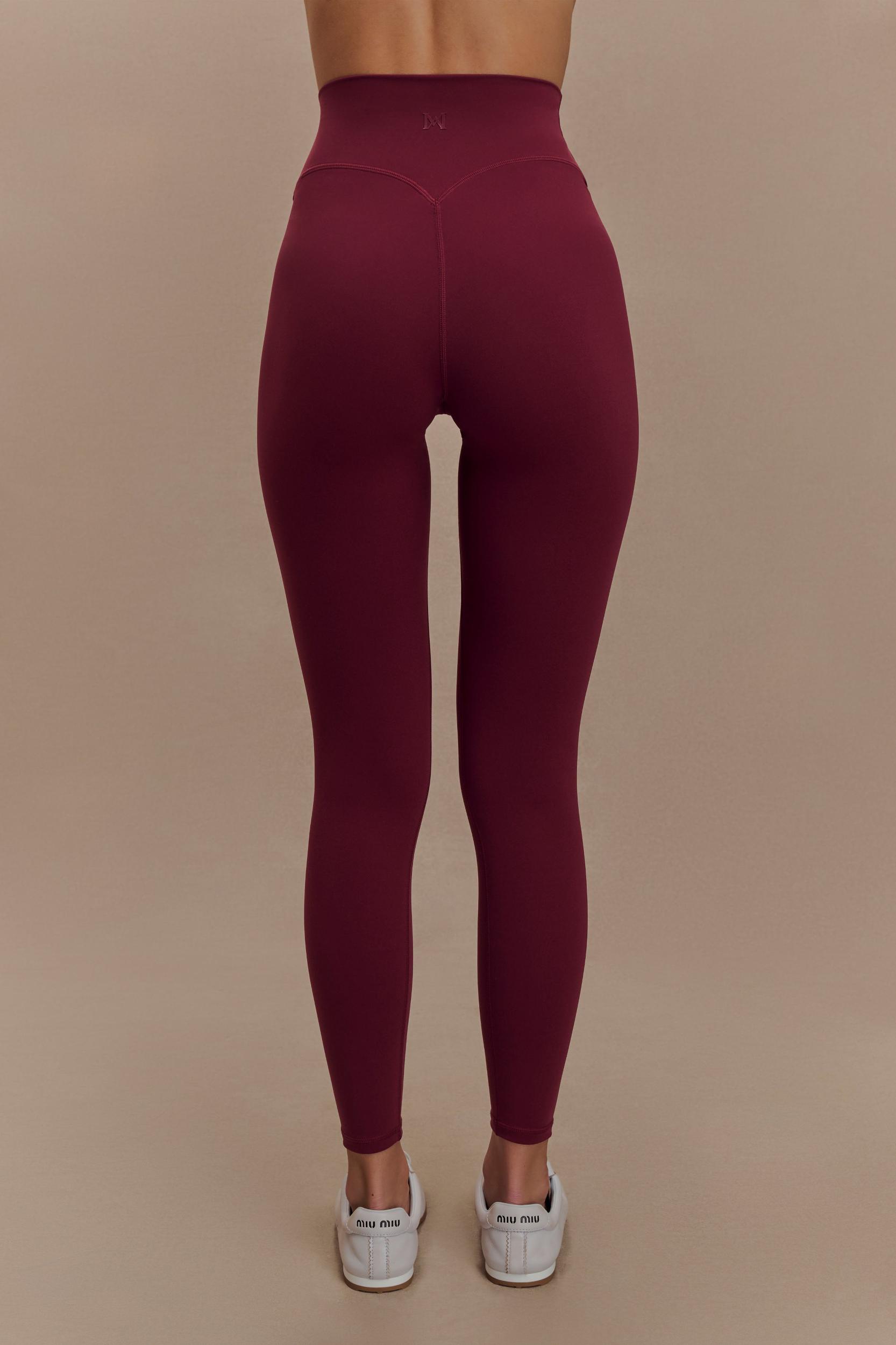 Callie Active Leggings - Burgundy Product Image