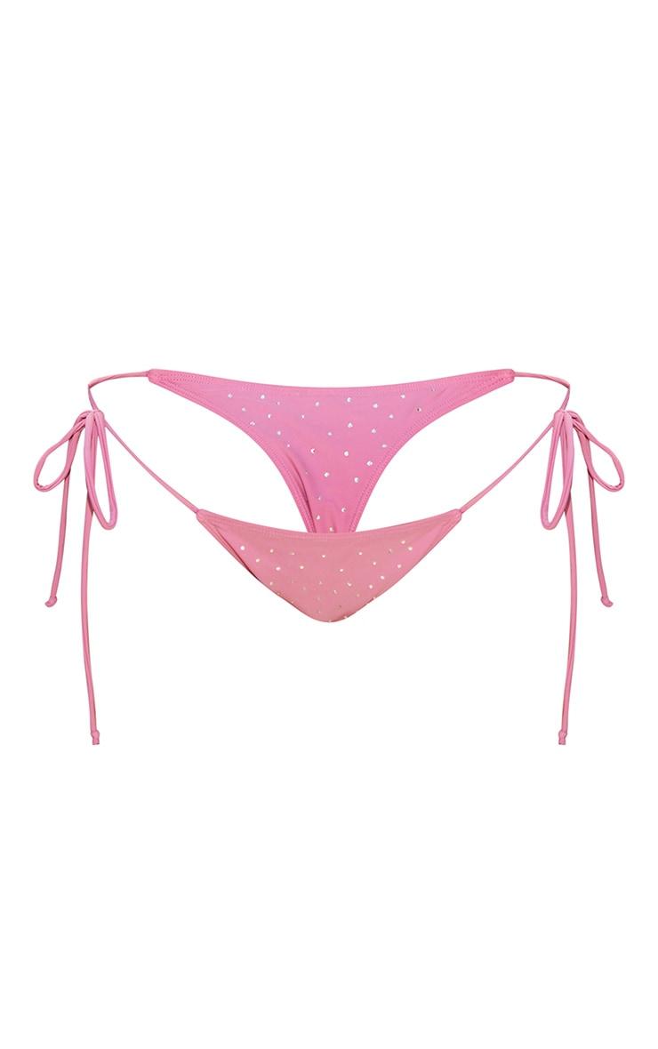 Lilac Hot Fix Tie Side Bikini Bottoms Product Image