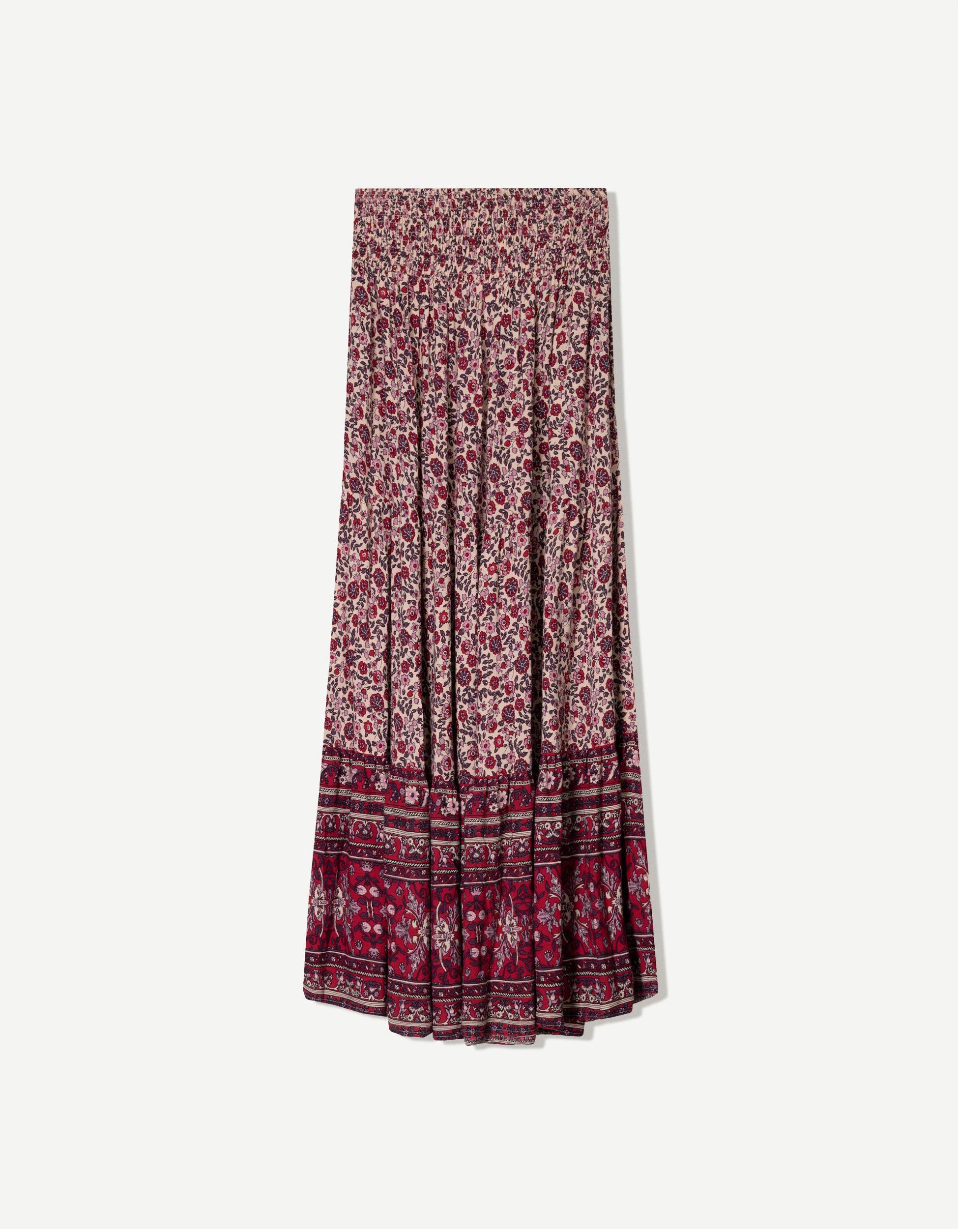 Printed maxi boho skirt Product Image