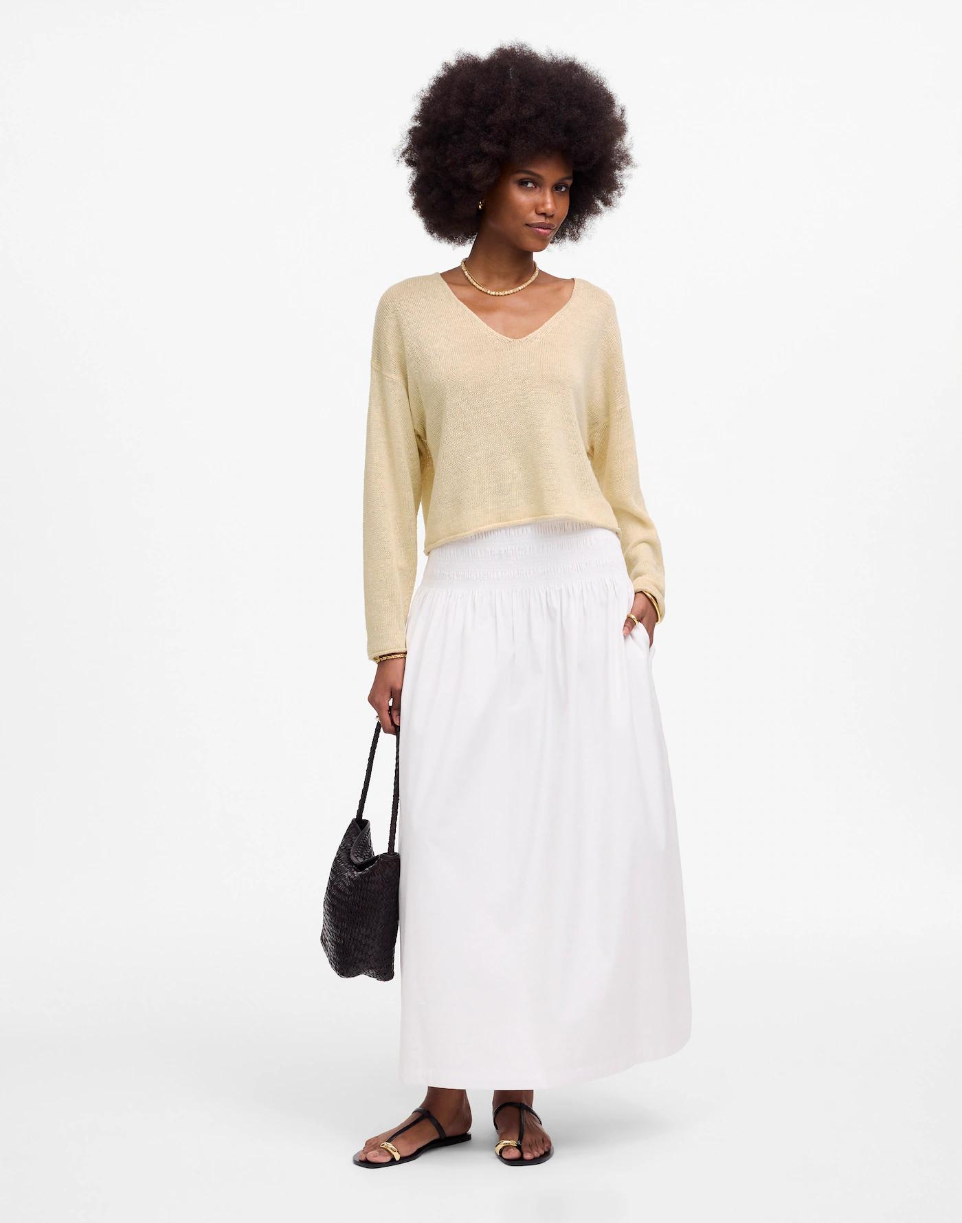 Linen V-Neck Sweater Product Image