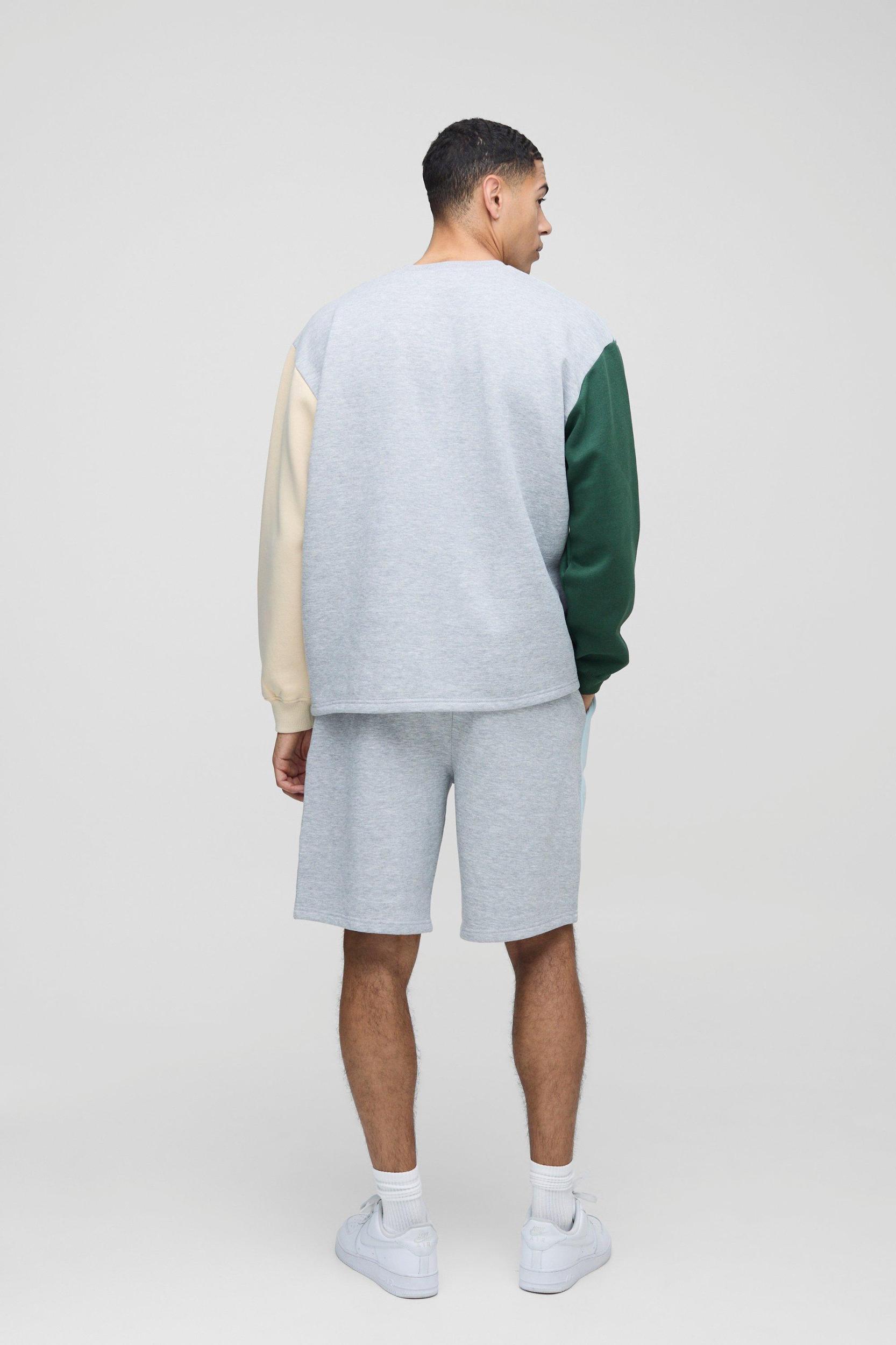 Oversized Man Colour Block Sweatshirt | boohooMAN USA Product Image
