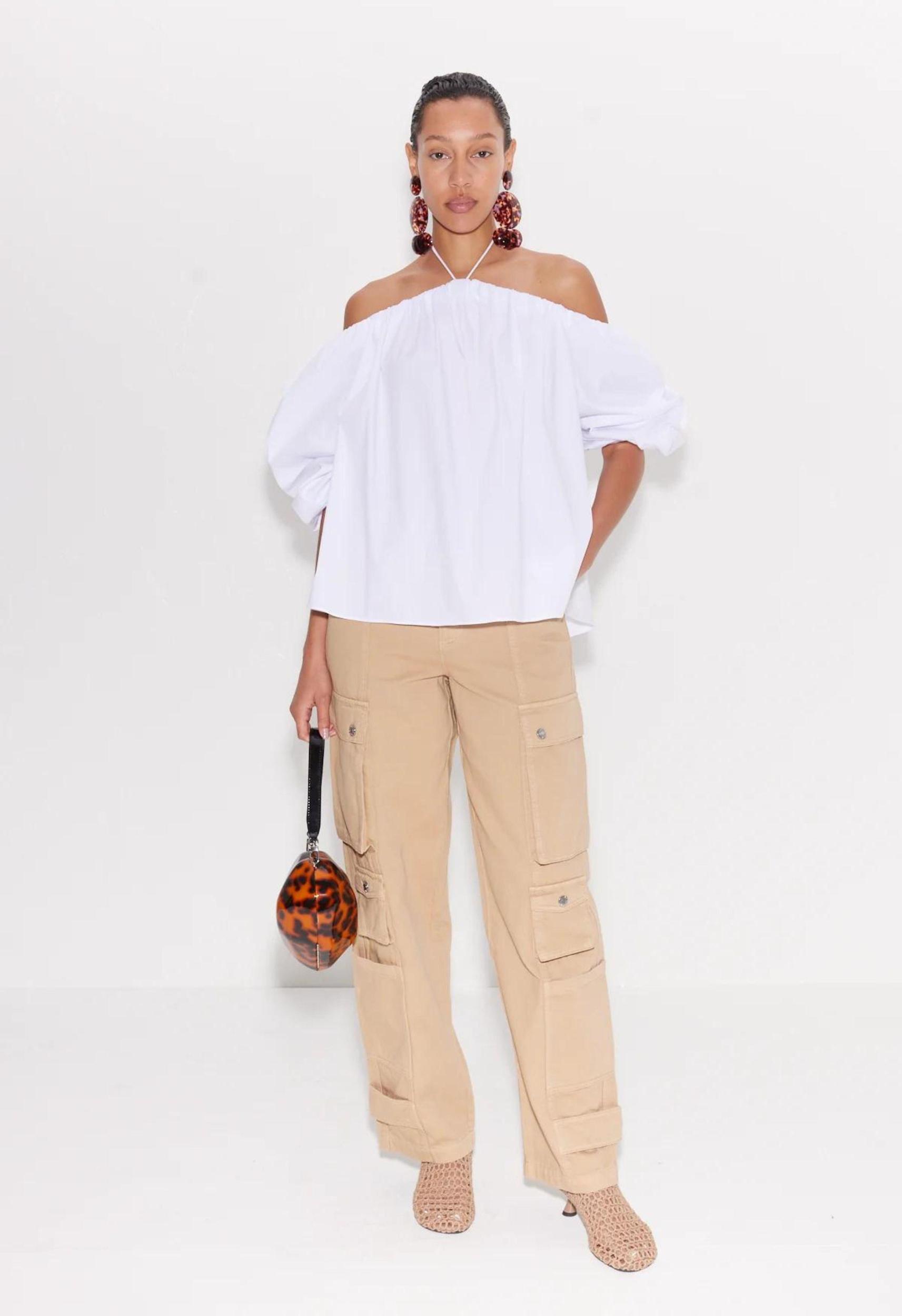 Oleander Poplin Top in Macadamia Product Image