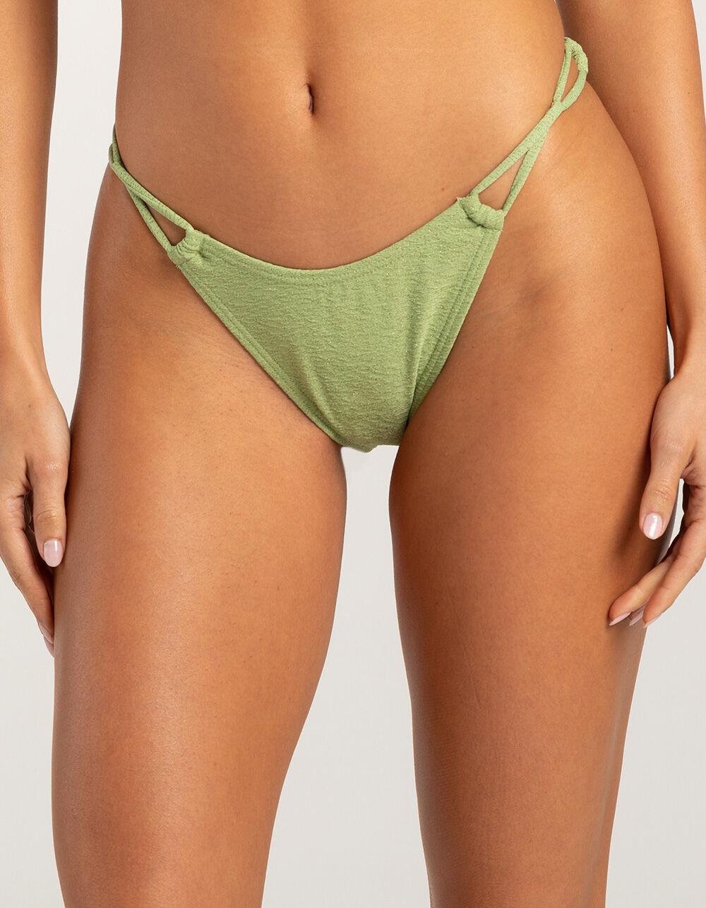 DAMSEL Texture High Leg Lurex Bikini Bottoms - MOSS Product Image