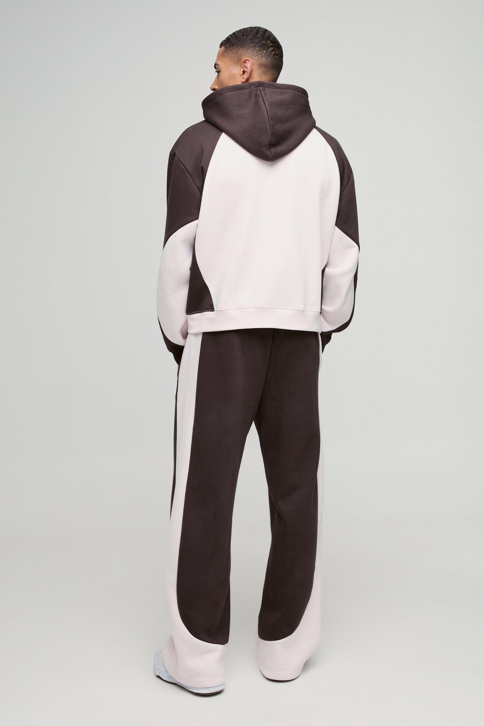 Oversized Boxy Colour Block Homme Printed Zip Through Tracksuit | boohooMAN USA Product Image