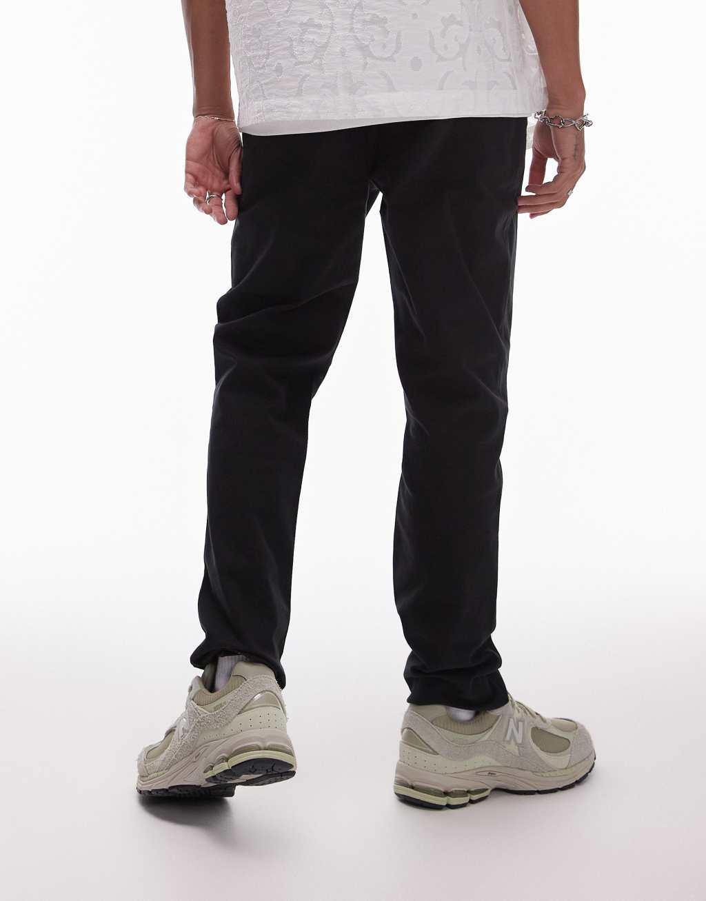 Topman slim chino pants in black Product Image