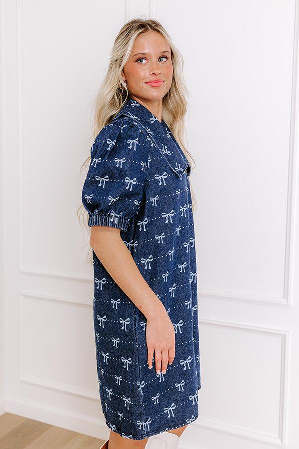 Charming Moment Denim Mini Dress in Dark Wash Product Image