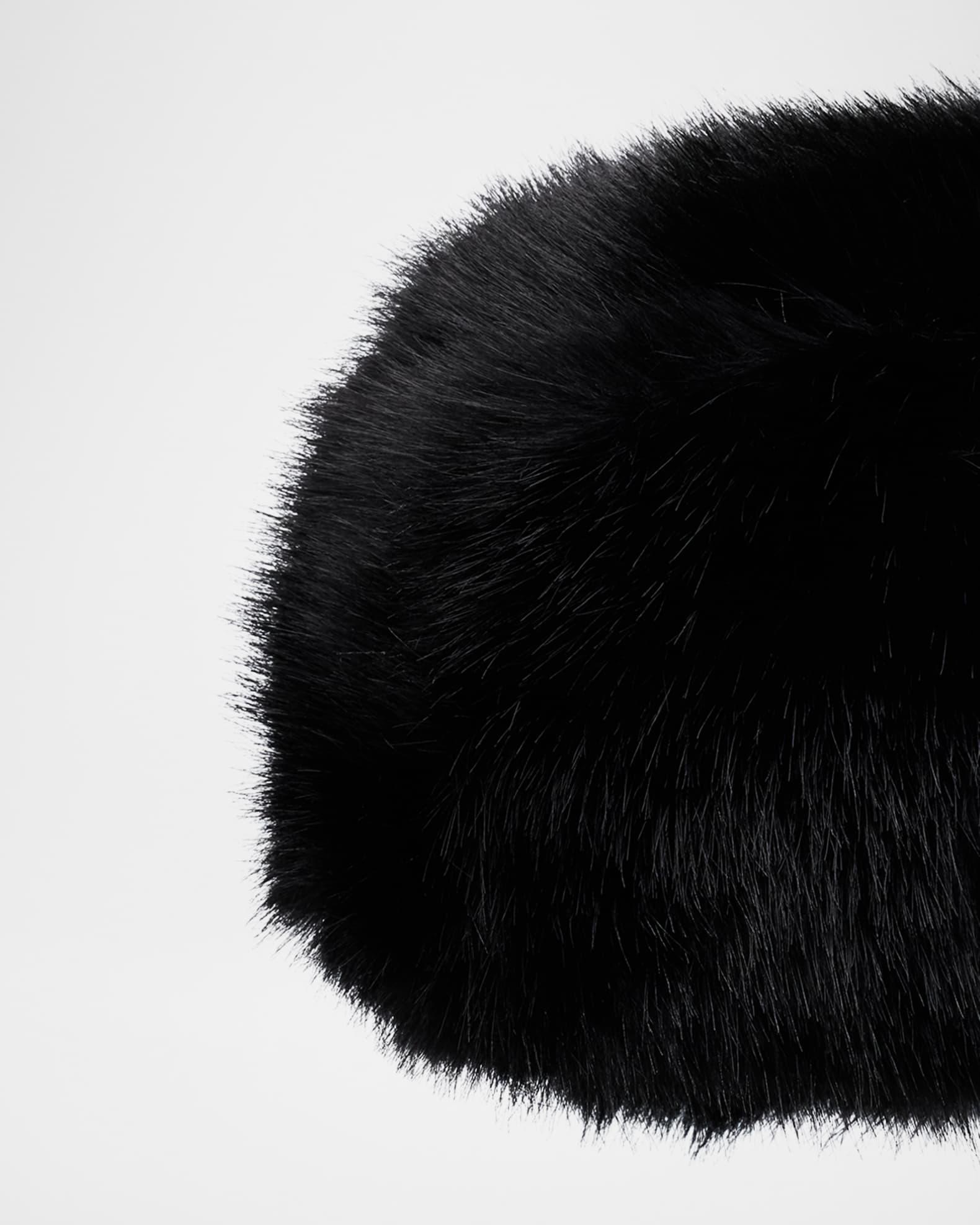 Grey Faux Fox Fur Beanie  Product Image