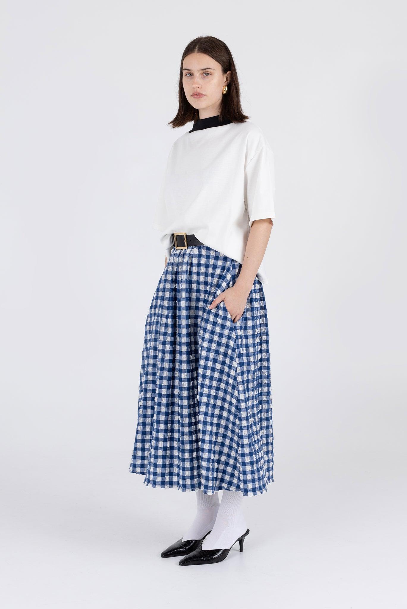 Saturday Skirt - Navy Check Product Image