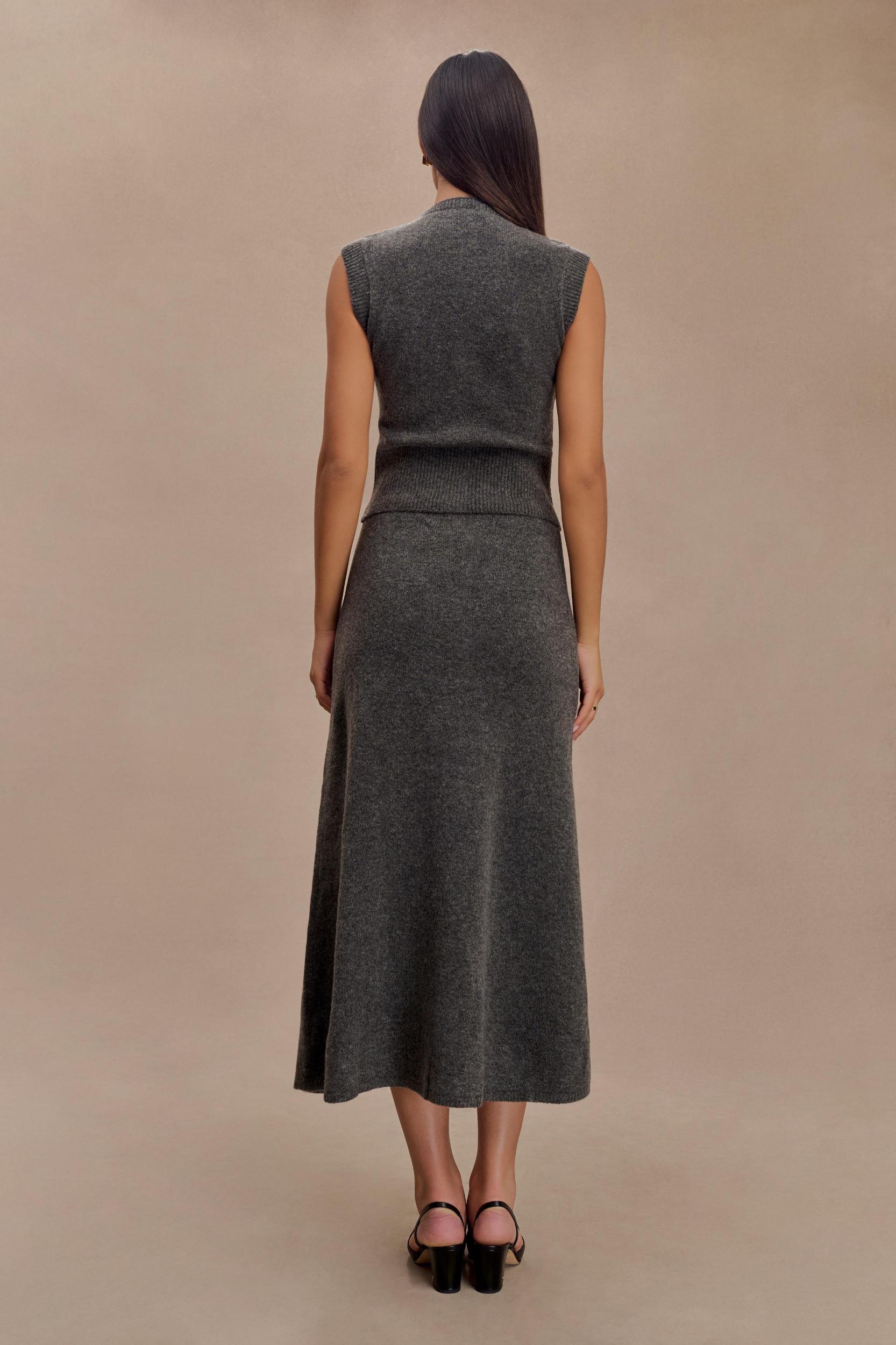 Vivica Knit Maxi Skirt - Charcoal Marle Product Image