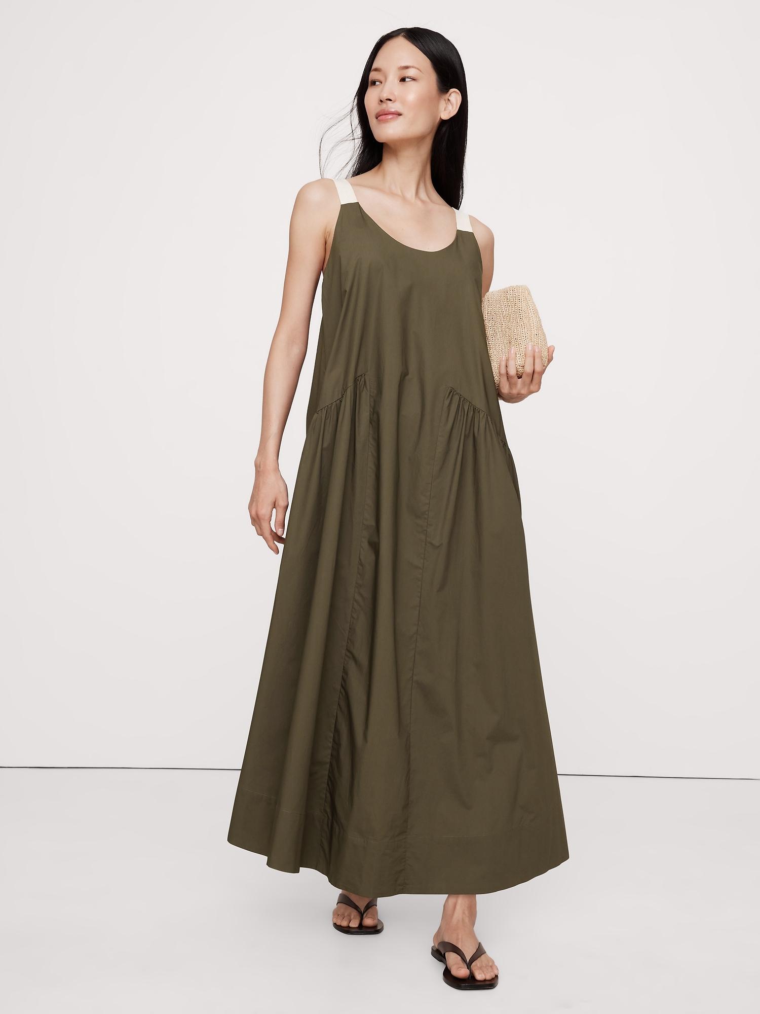 Cotton Poplin Swing Maxi Dress Product Image