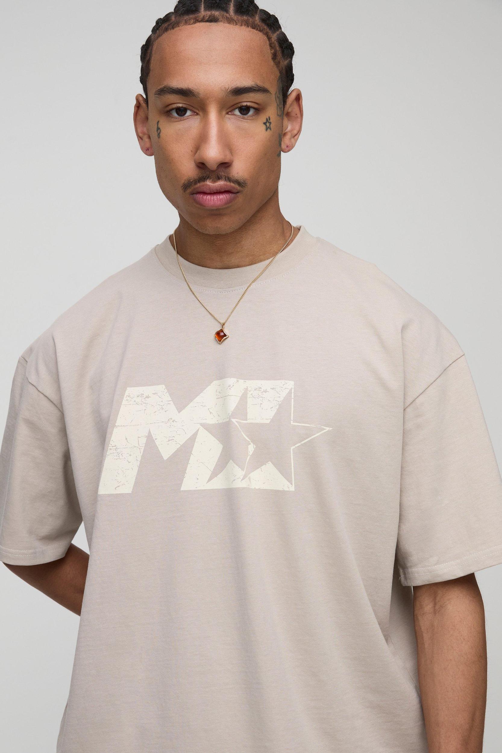 Oversized Boxy M Star T-Shirt & Gusset Short Set | boohooMAN USA Product Image