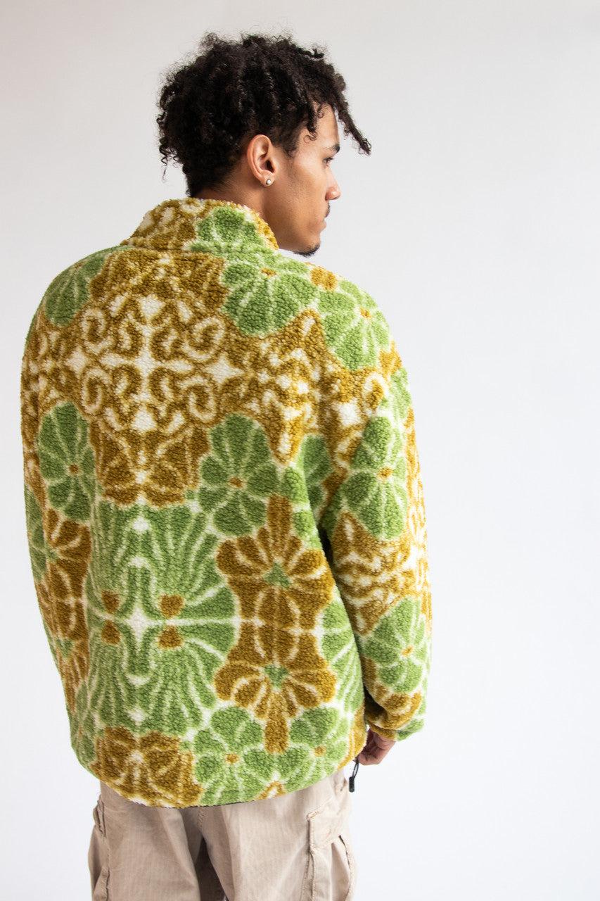 Floral Faux Sherpa Zip Up Jacket Product Image